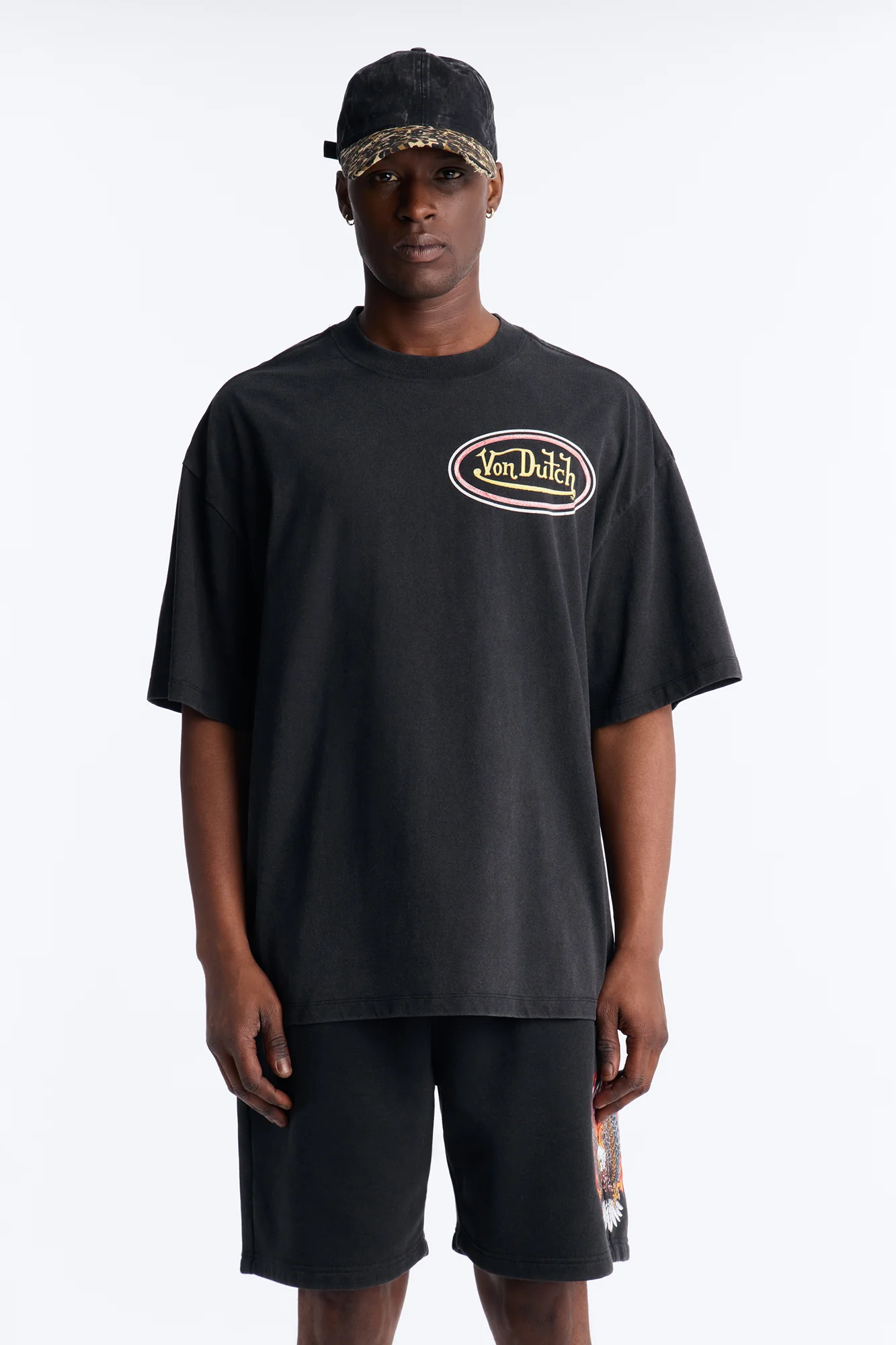 Von Dutch Motorcycle Club Heavy Weight Boxy Short Sleeve Tee - Black Wash - Image 4
