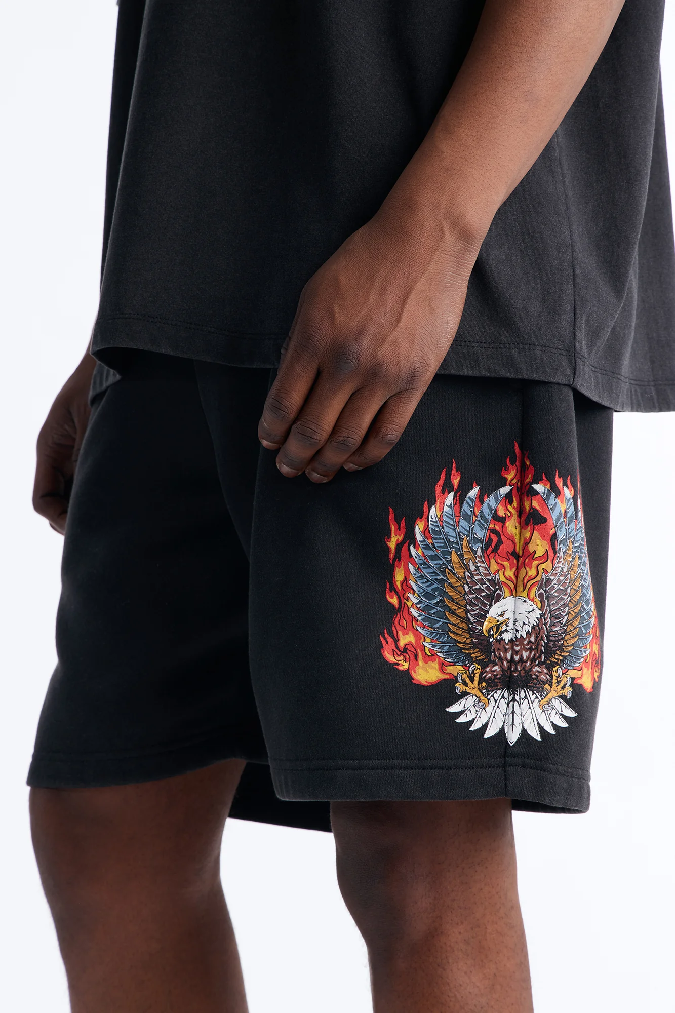 Von Dutch Motorcycle Club Sweatshort - Black Wash - Image 5