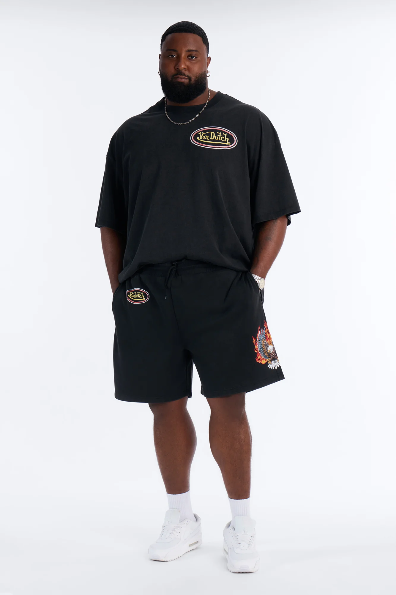 Von Dutch Motorcycle Club Sweatshort - Black Wash - Image 8