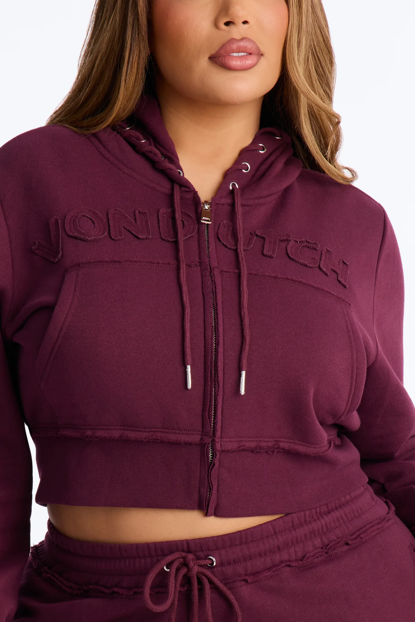 Von Dutch Night Drive Zip Up Sweatshirt - Burgundy - Image 7
