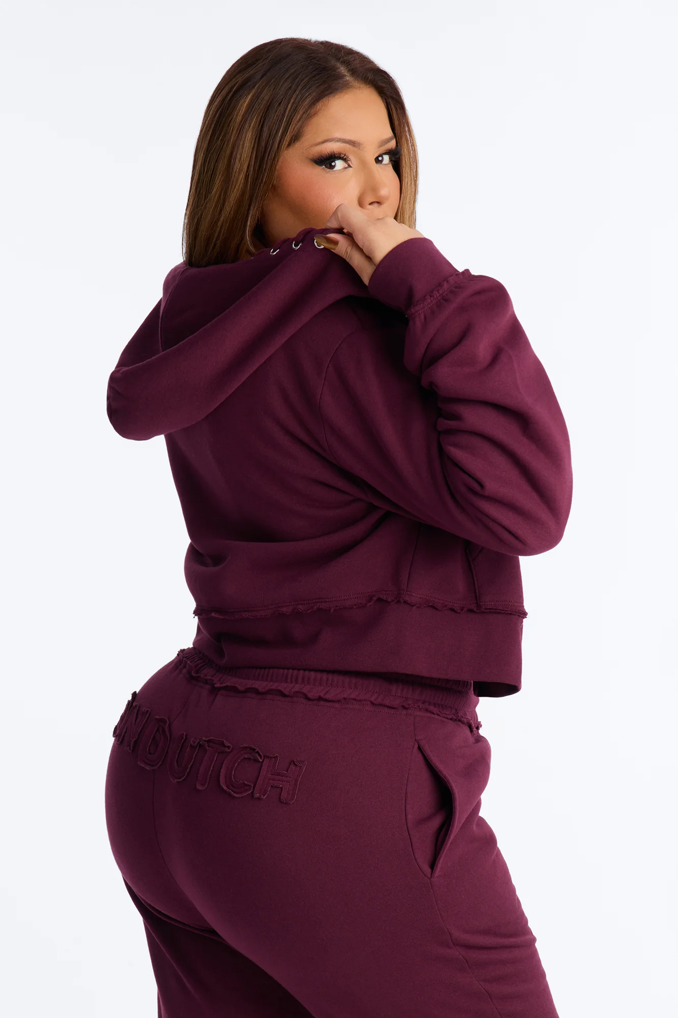 Von Dutch Night Drive Zip Up Sweatshirt - Burgundy - Image 8