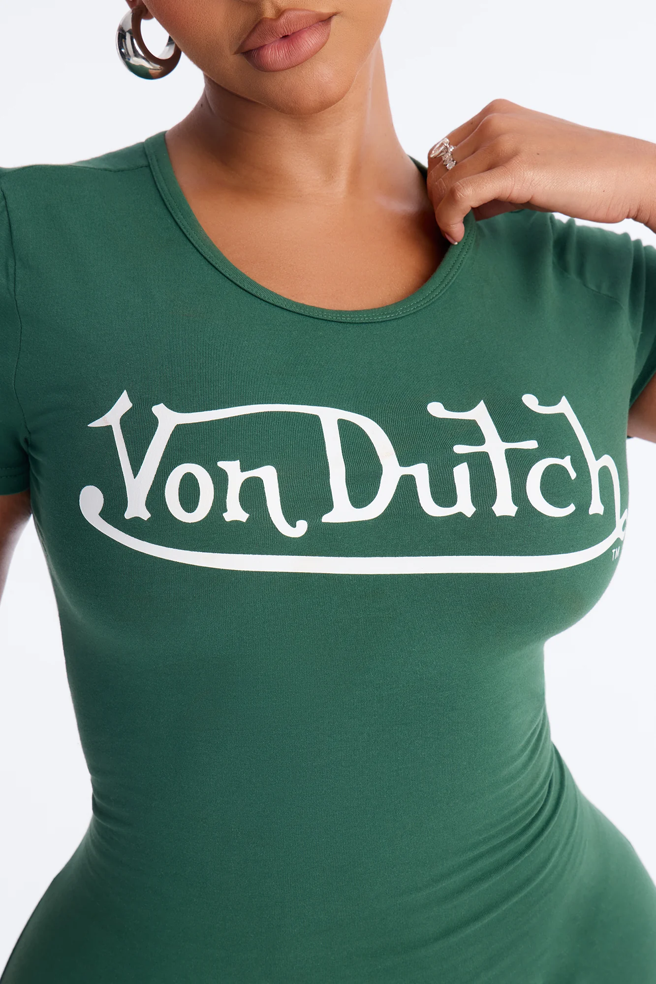 Von Dutch OG T Shirt Mini Dress - Hunter - Image 3