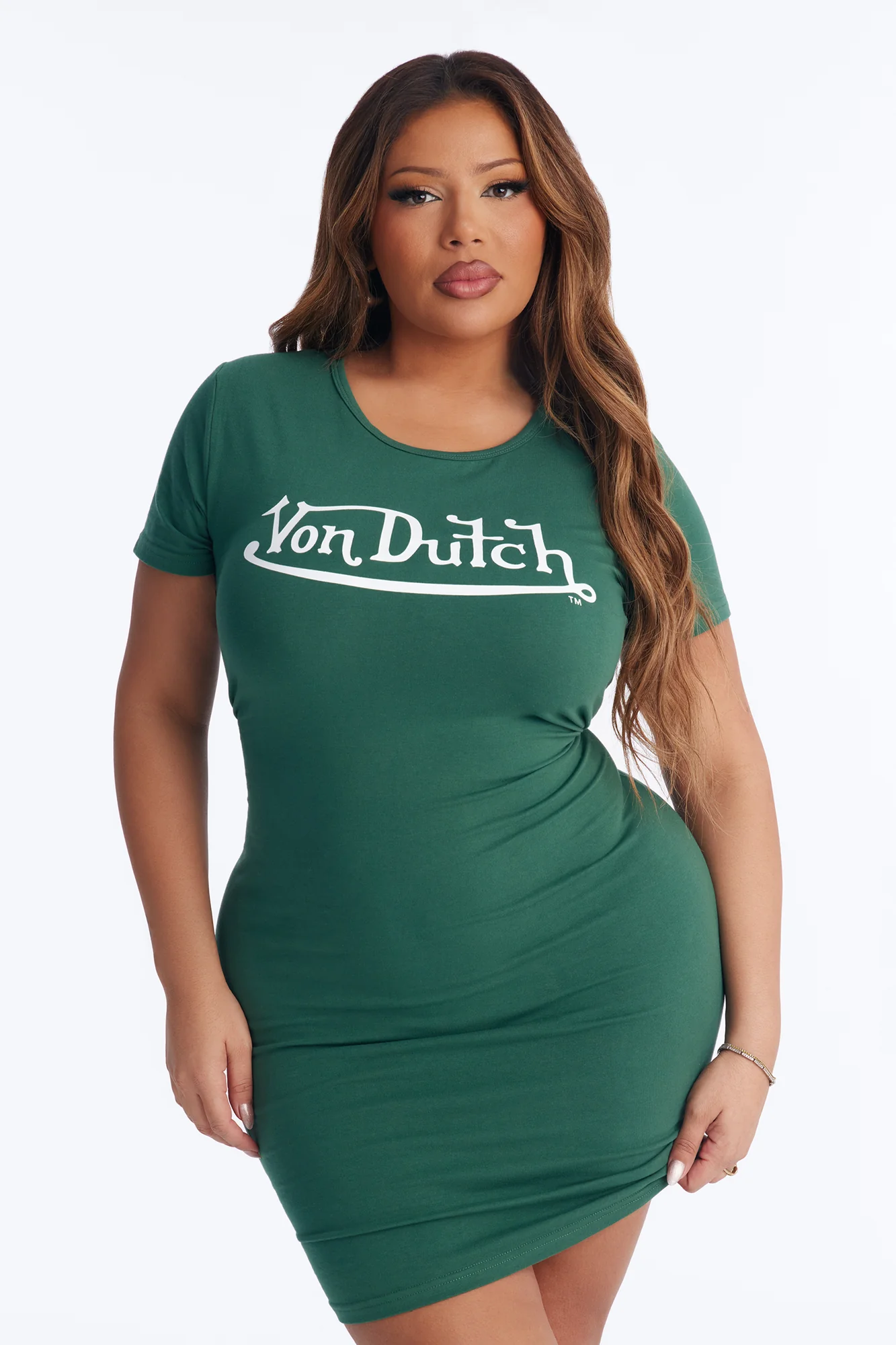 Von Dutch OG T Shirt Mini Dress - Hunter - Image 5