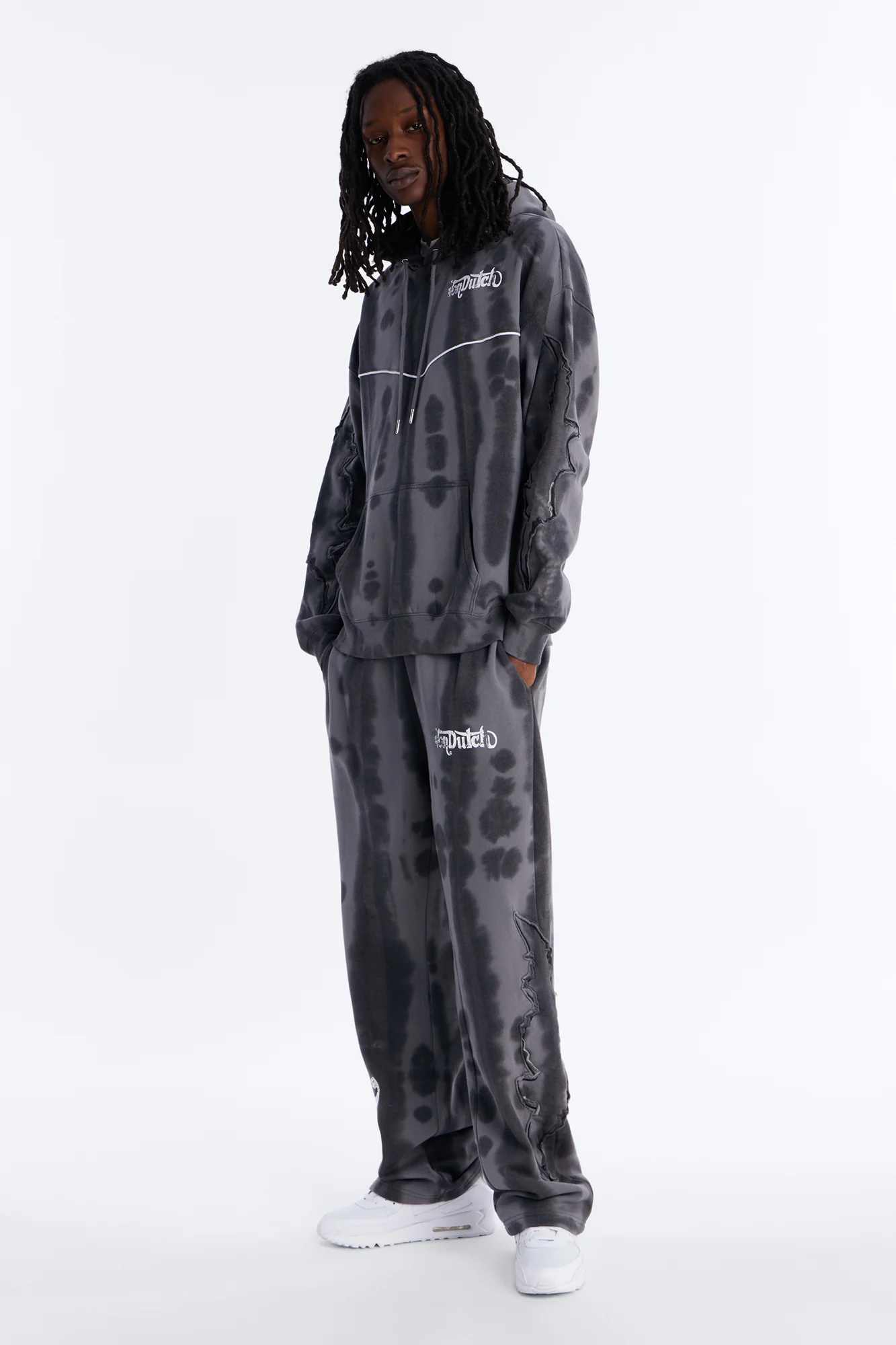 Von Dutch Outlaw Raw Edge Hoodie - Charcoal - Image 2