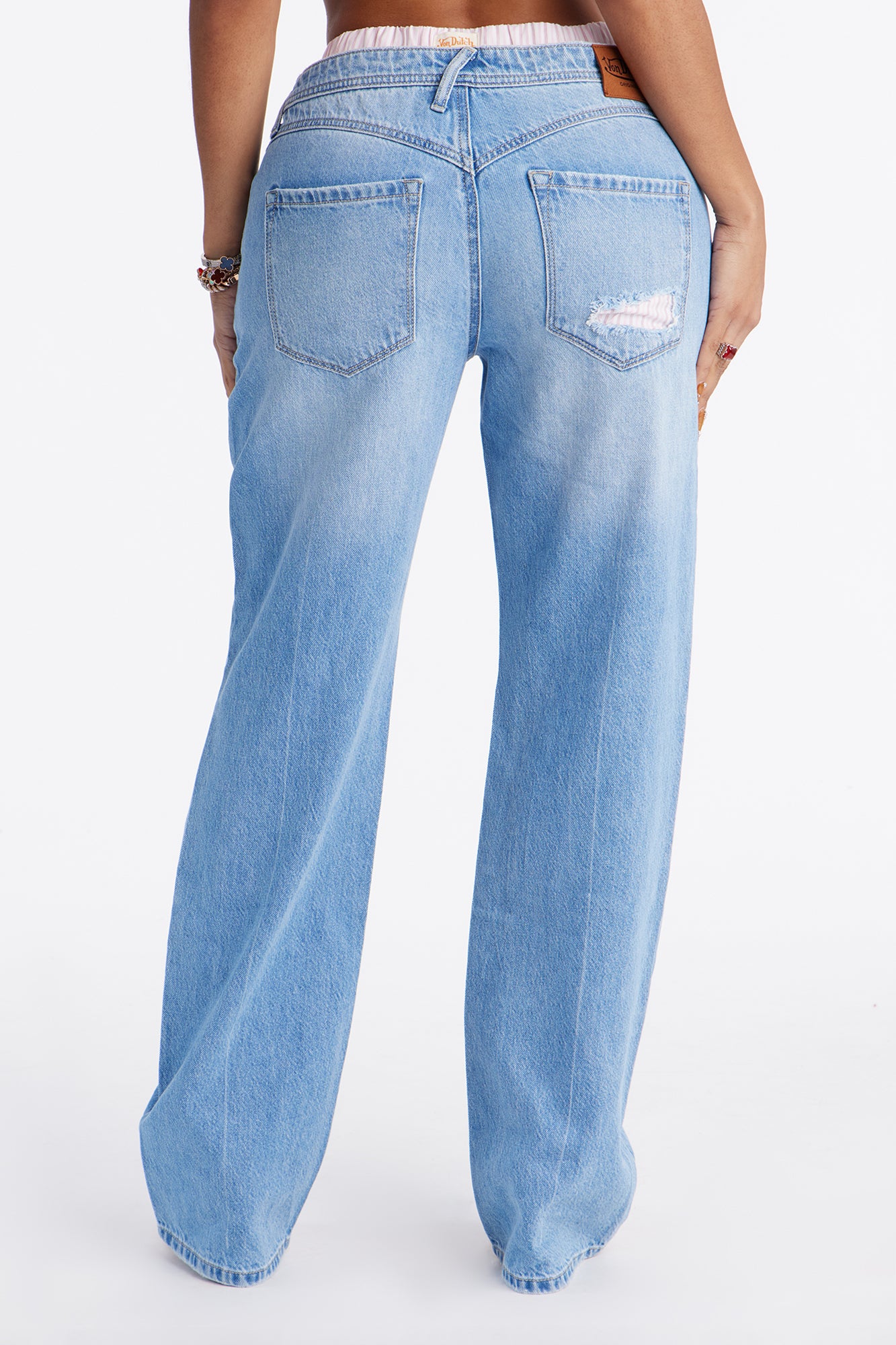 Von Dutch Boxer Trim Straight Leg Jeans - Light Wash - Image 4