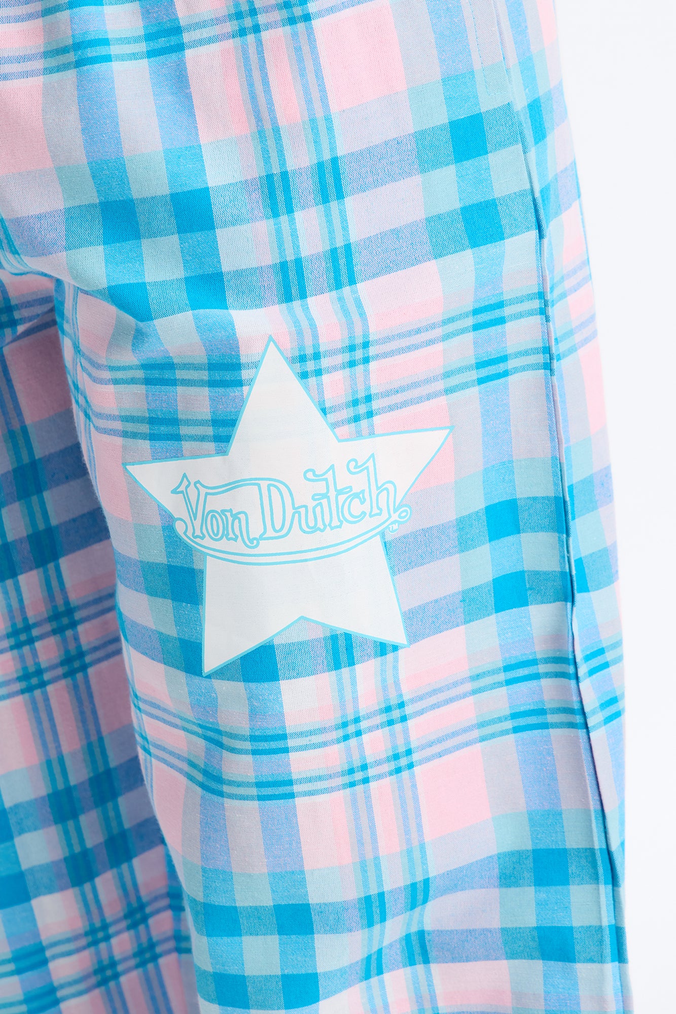 Von Dutch Plaid Star PJ Pant Set - Pink/combo - Image 3