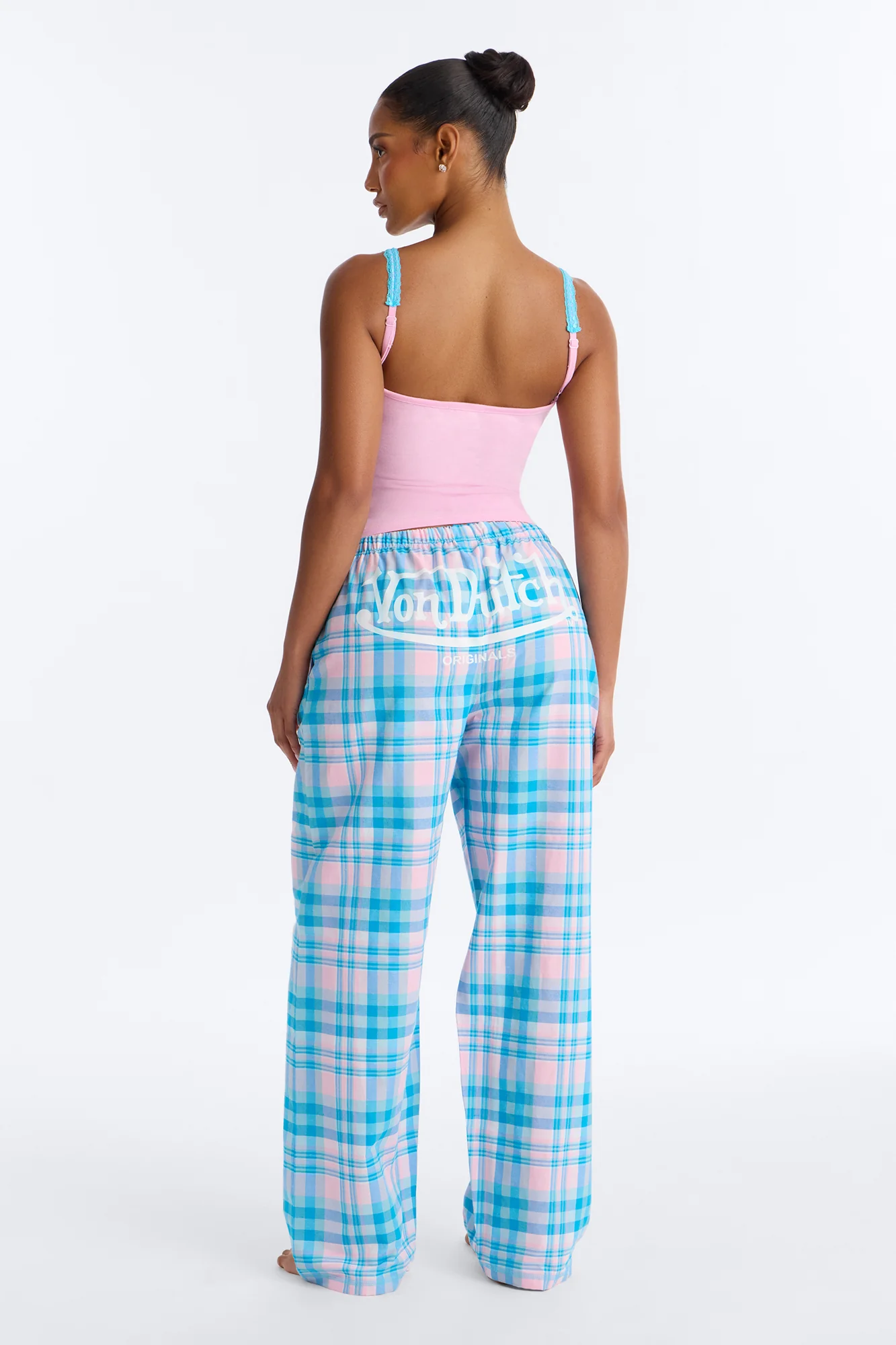 Von Dutch Plaid Star PJ Pant Set - Pink/combo - Image 4