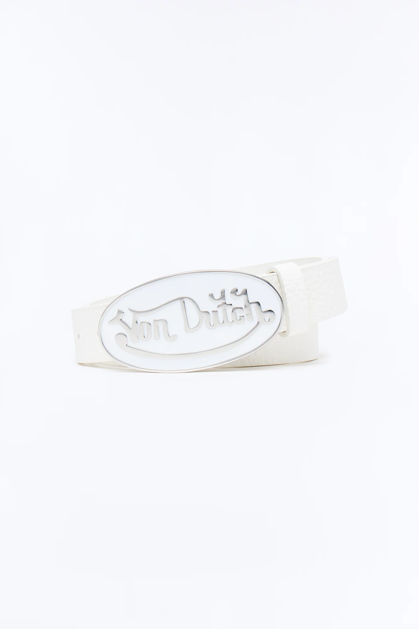 Von Dutch Reinvented Faux Leather Belt - Ivory - Image 3