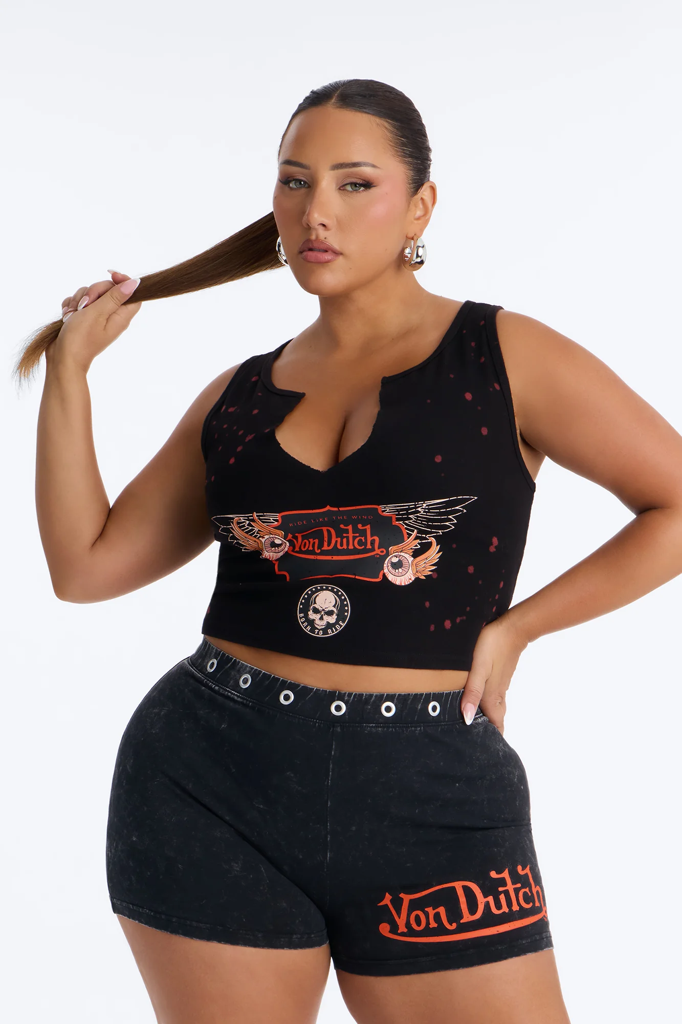 Von Dutch Rocker Bleach Notch Neck Tank - Black Wash - Image 5