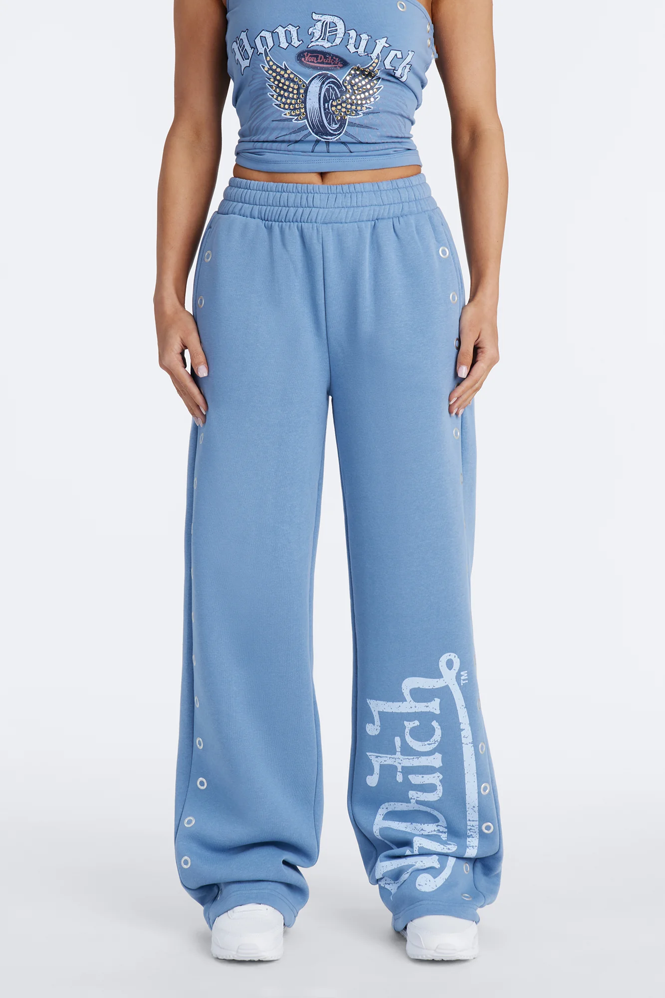 Von Dutch Rocker Grommet Pant - Light Blue - Image 2