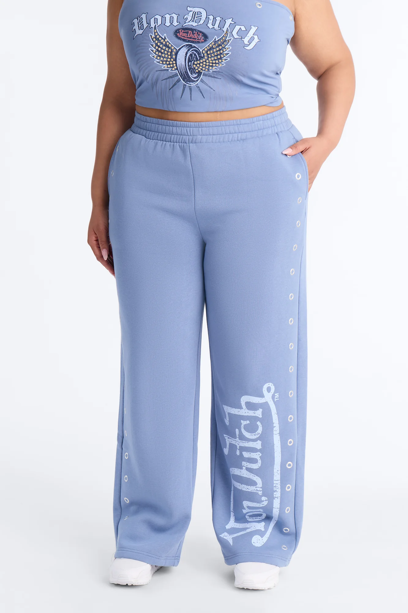 Von Dutch Rocker Grommet Pant - Light Blue - Image 6