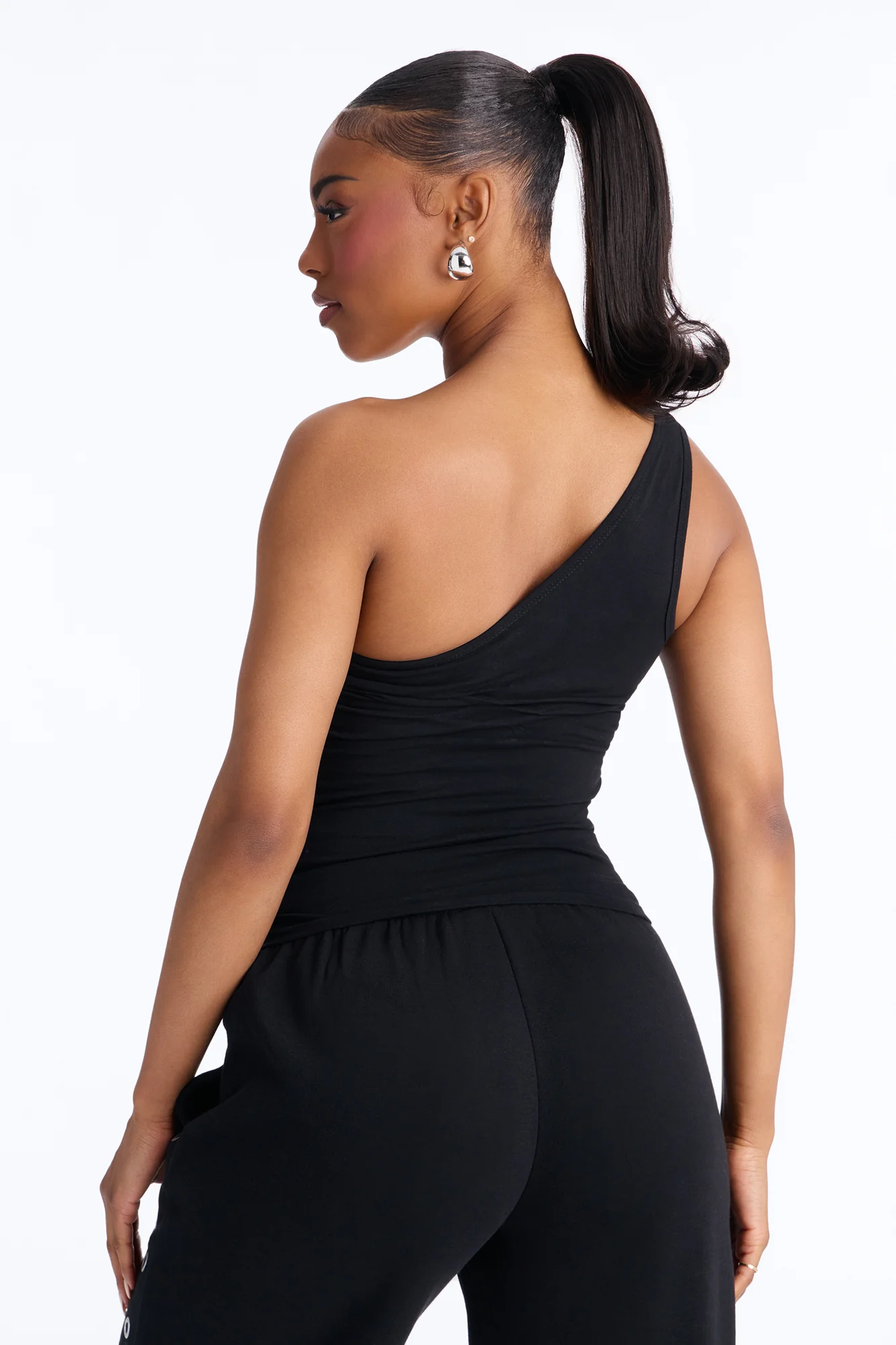 Von Dutch Rocker One Shoulder Tank Top - Black - Image 4