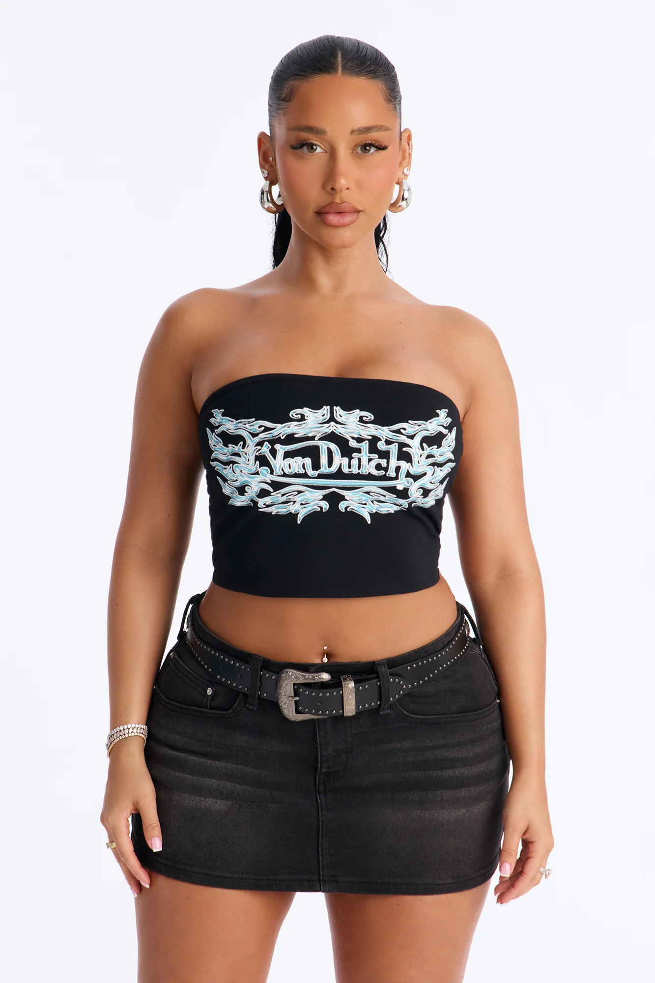 Von Dutch Rocker Tube Top - Black