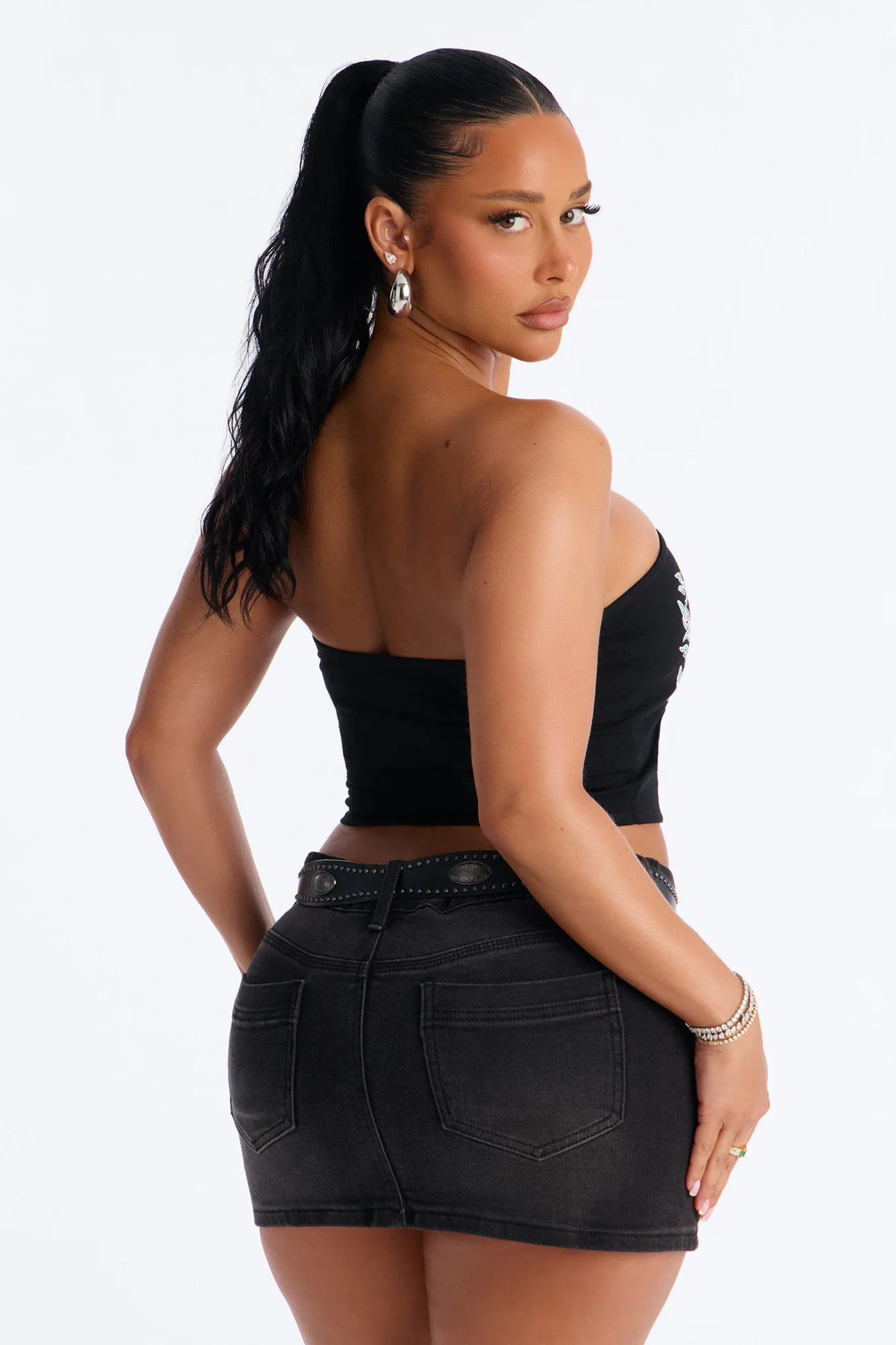 Von Dutch Rocker Tube Top - Black - Image 4