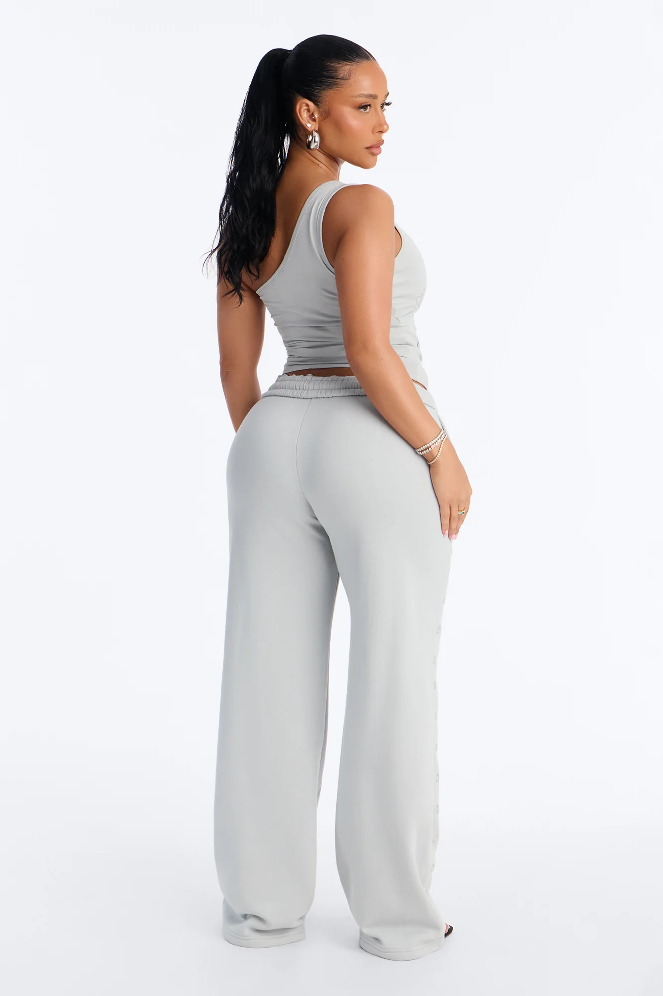 Von Dutch Rocker Wide Leg Pant - Grey - Image 4