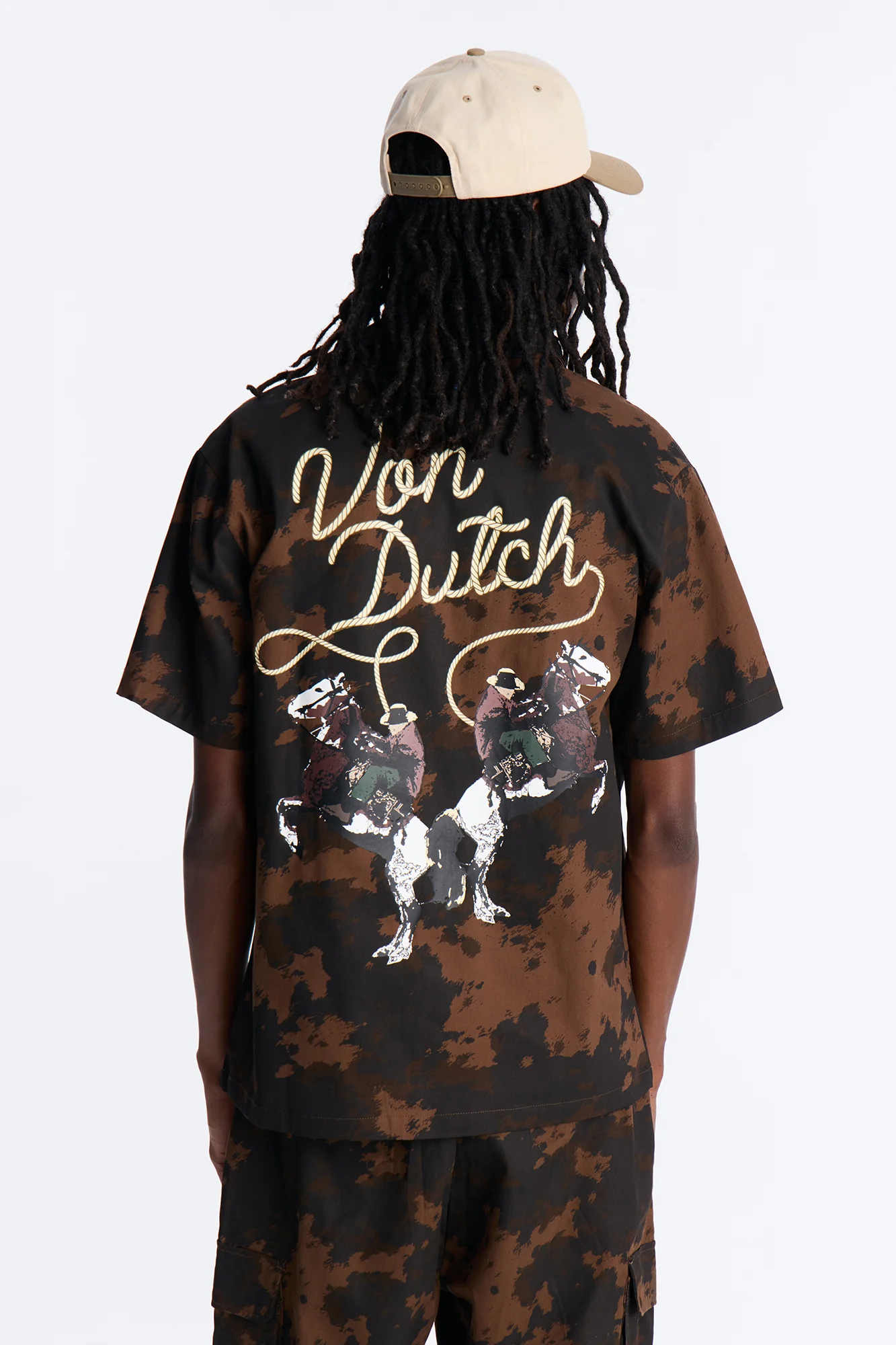 Von Dutch Rodeo Dual Cuban Button Up - Brown - Image 4
