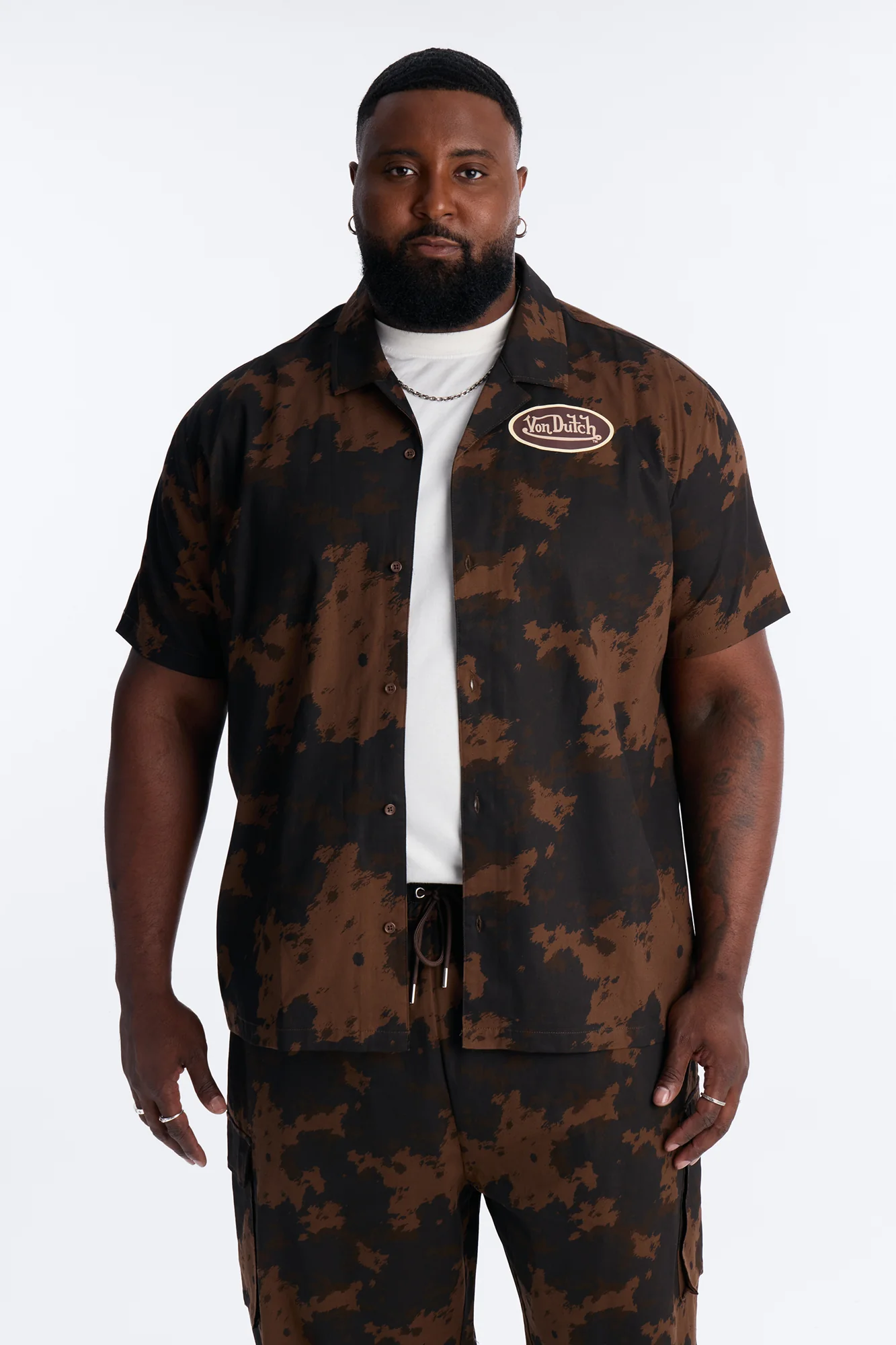 Von Dutch Rodeo Dual Cuban Button Up - Brown - Image 5