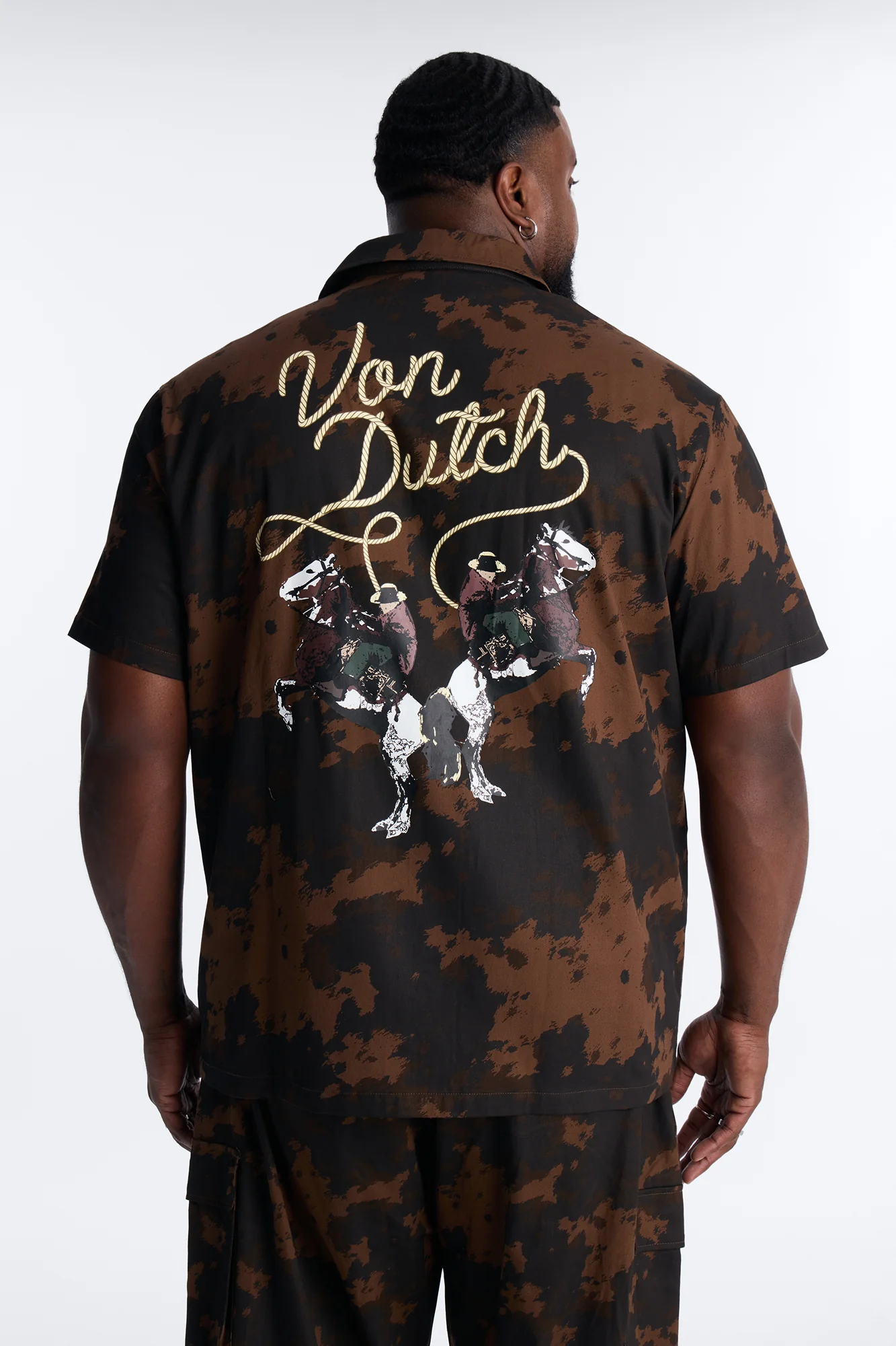 Von Dutch Rodeo Dual Cuban Button Up - Brown - Image 7
