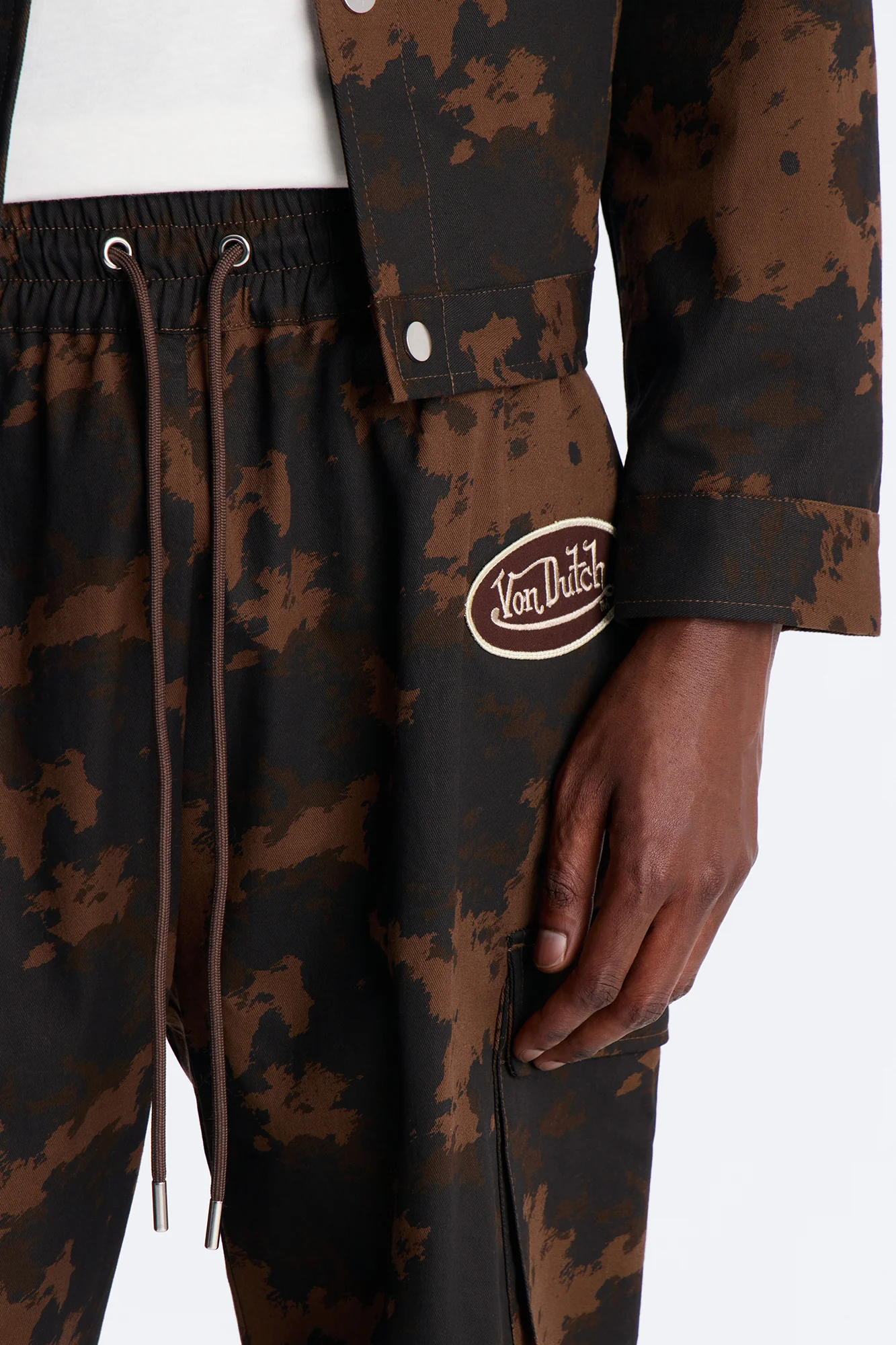 Von Dutch Rodeo Faux Pony Hair Baggy Pant - Brown - Image 3