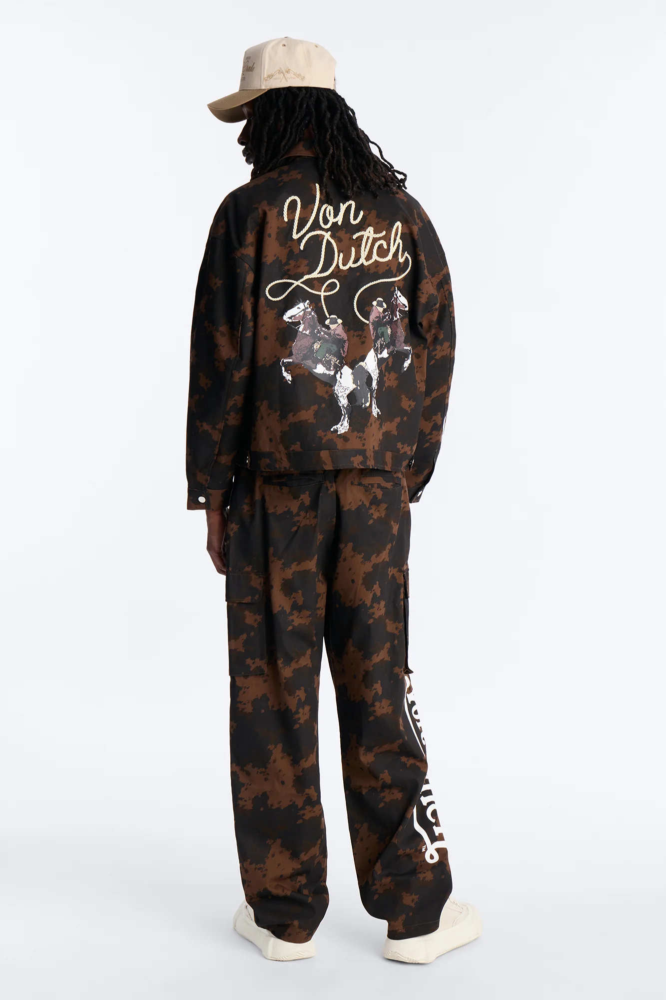 Von Dutch Rodeo Faux Pony Hair Baggy Pant - Brown - Image 5