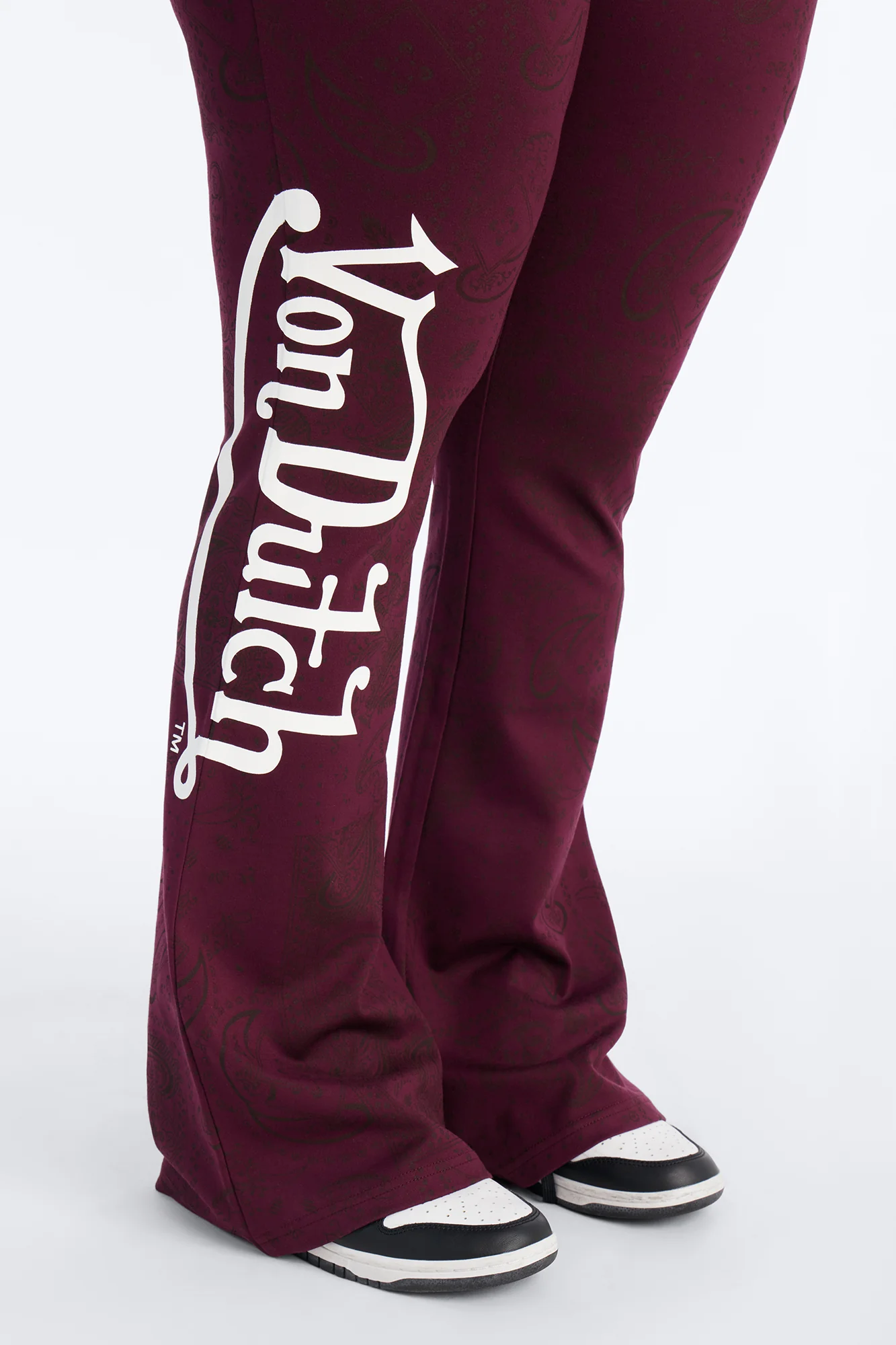 Von Dutch Scorpio Edge Flare Leggings - Burgundy - Image 7