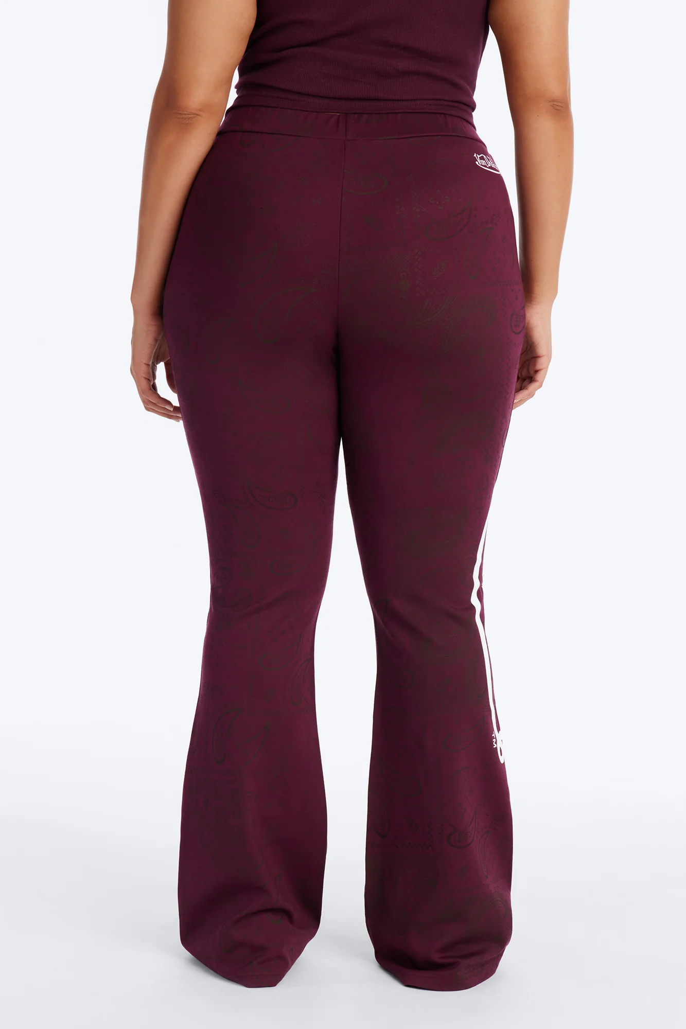 Von Dutch Scorpio Edge Flare Leggings - Burgundy - Image 8