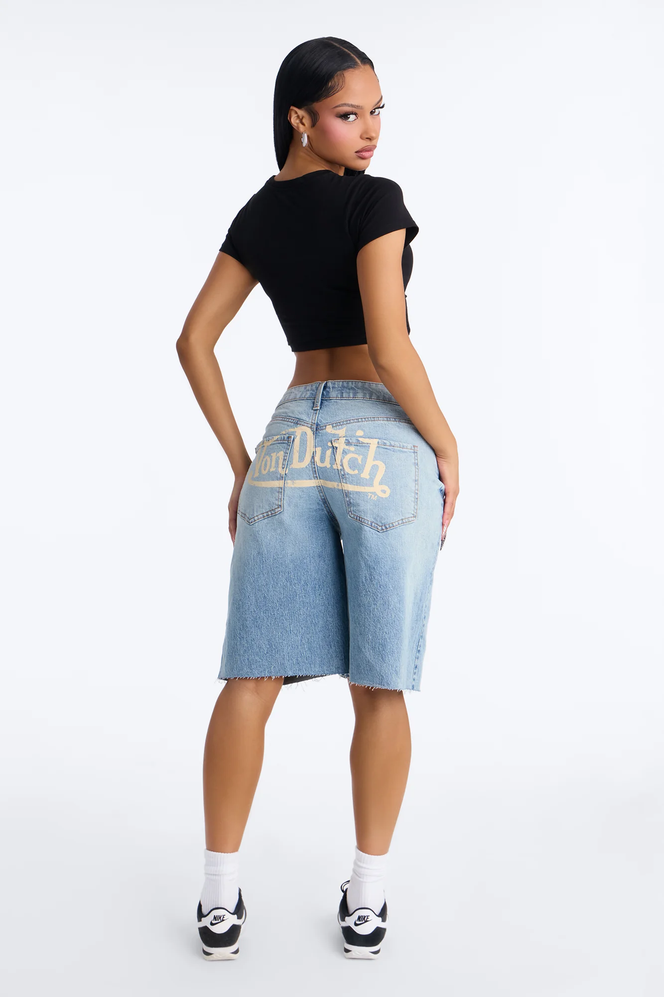 Von Dutch So Hot Denim Shorts - Medium Wash - Image 5