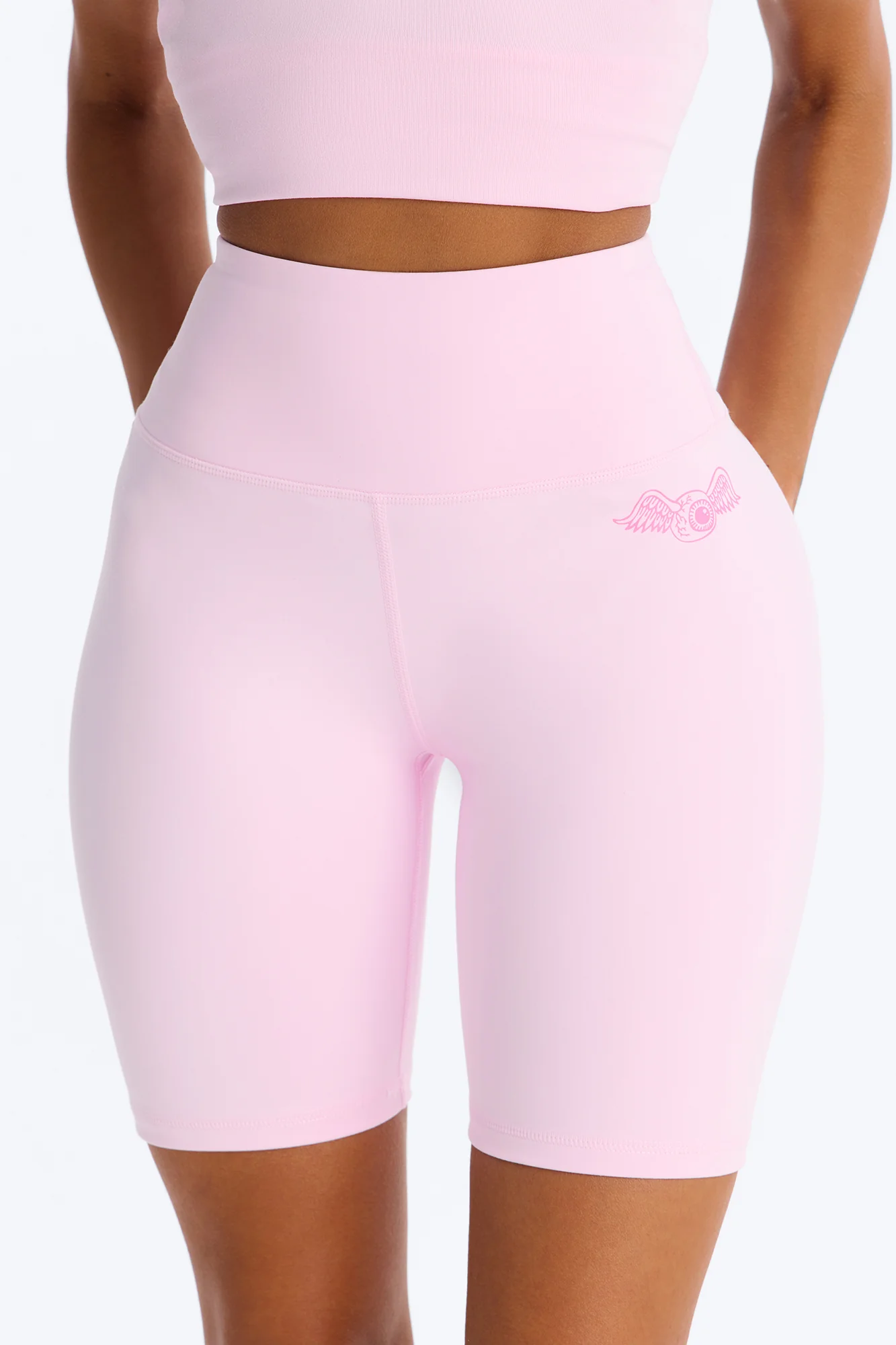 Von Dutch Sporty Foldover Shorts - Pink - Image 2