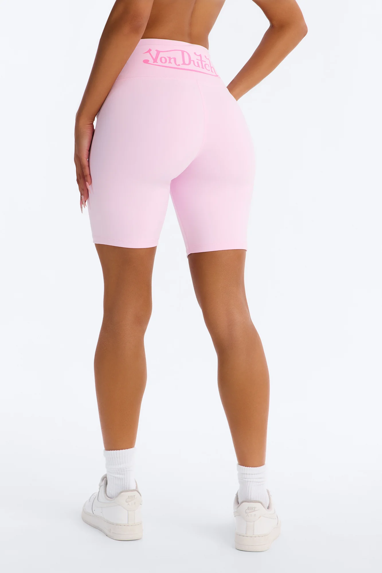 Von Dutch Sporty Foldover Shorts - Pink - Image 3