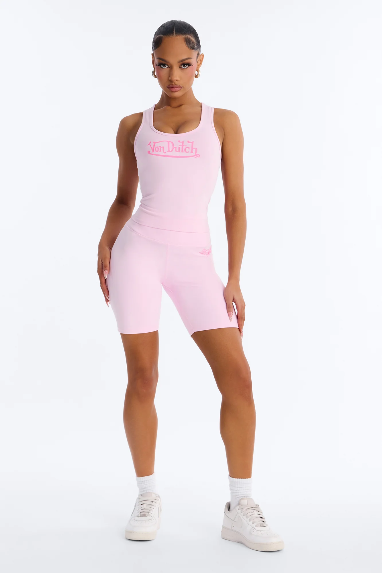 Von Dutch Sporty Scoop Neck Tank - Pink - Image 2