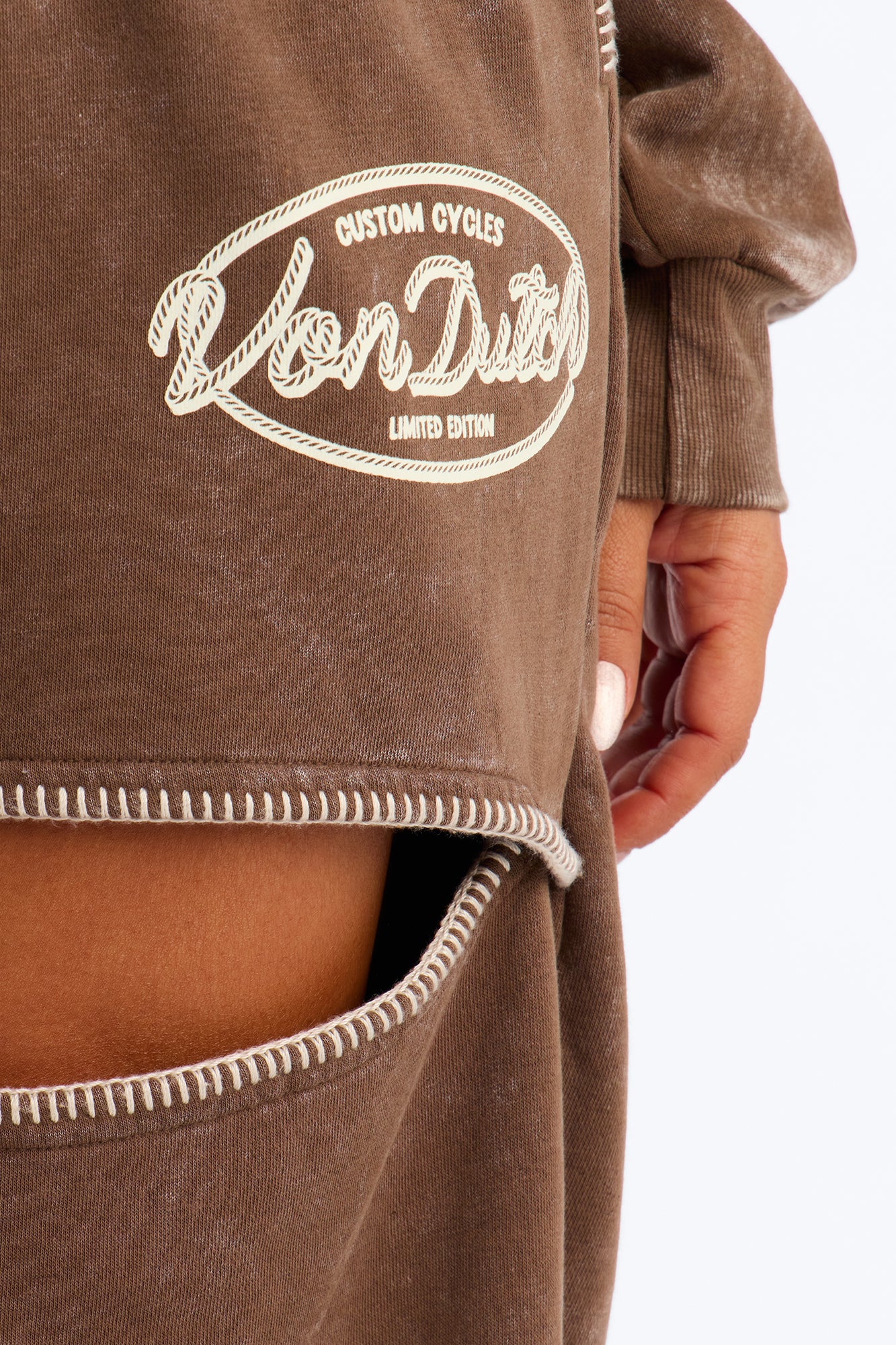 Von Dutch Washed Faded Heat Pants - Brown - Image 8