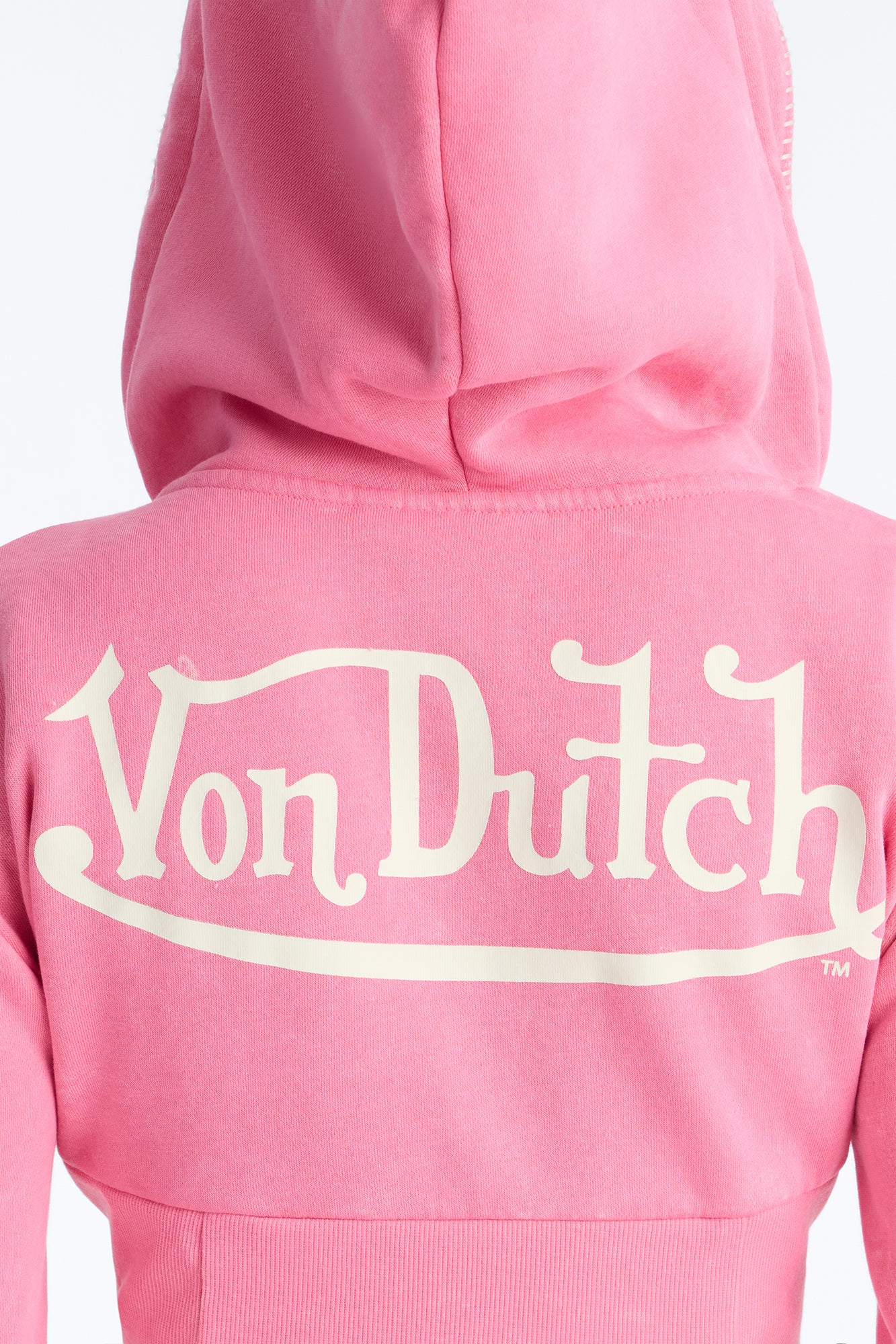 Von Dutch Washed Faded Love Zip Up Sweatshirt - Pink - Image 5