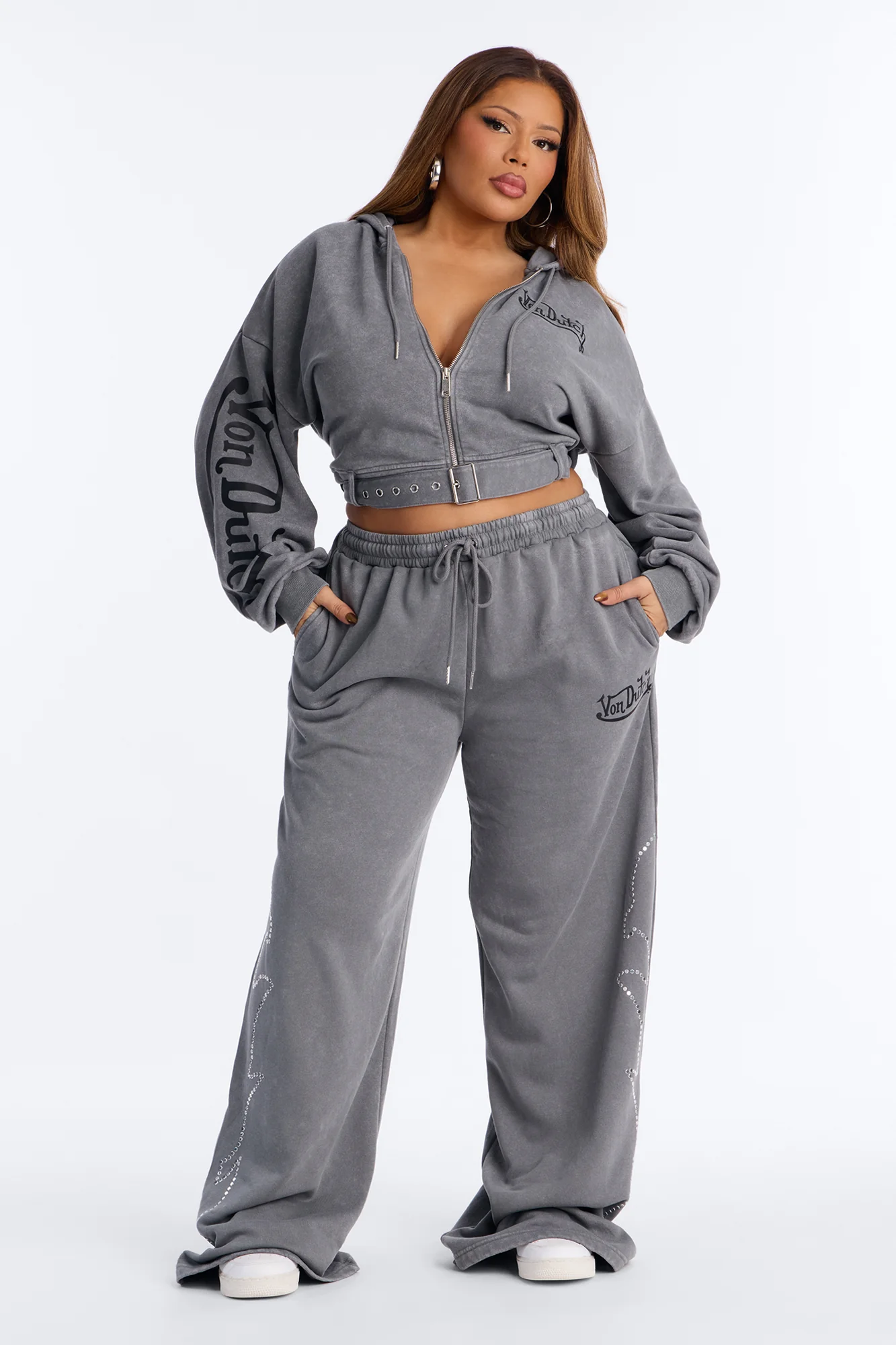 Von Dutch Washed Fleece Pants - Black Wash - Image 5