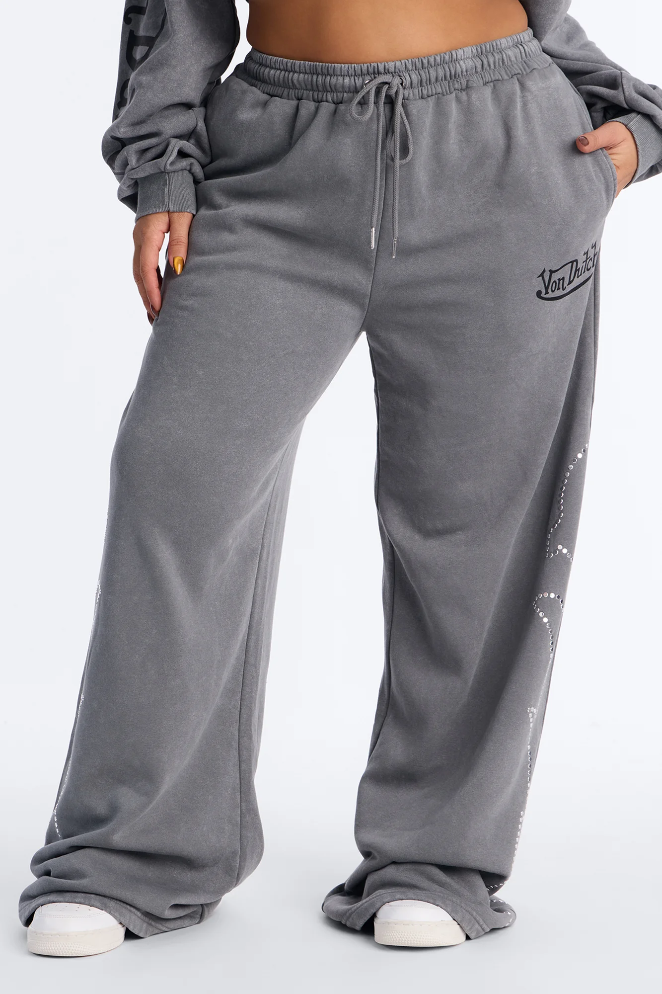 Von Dutch Washed Fleece Pants - Black Wash - Image 6