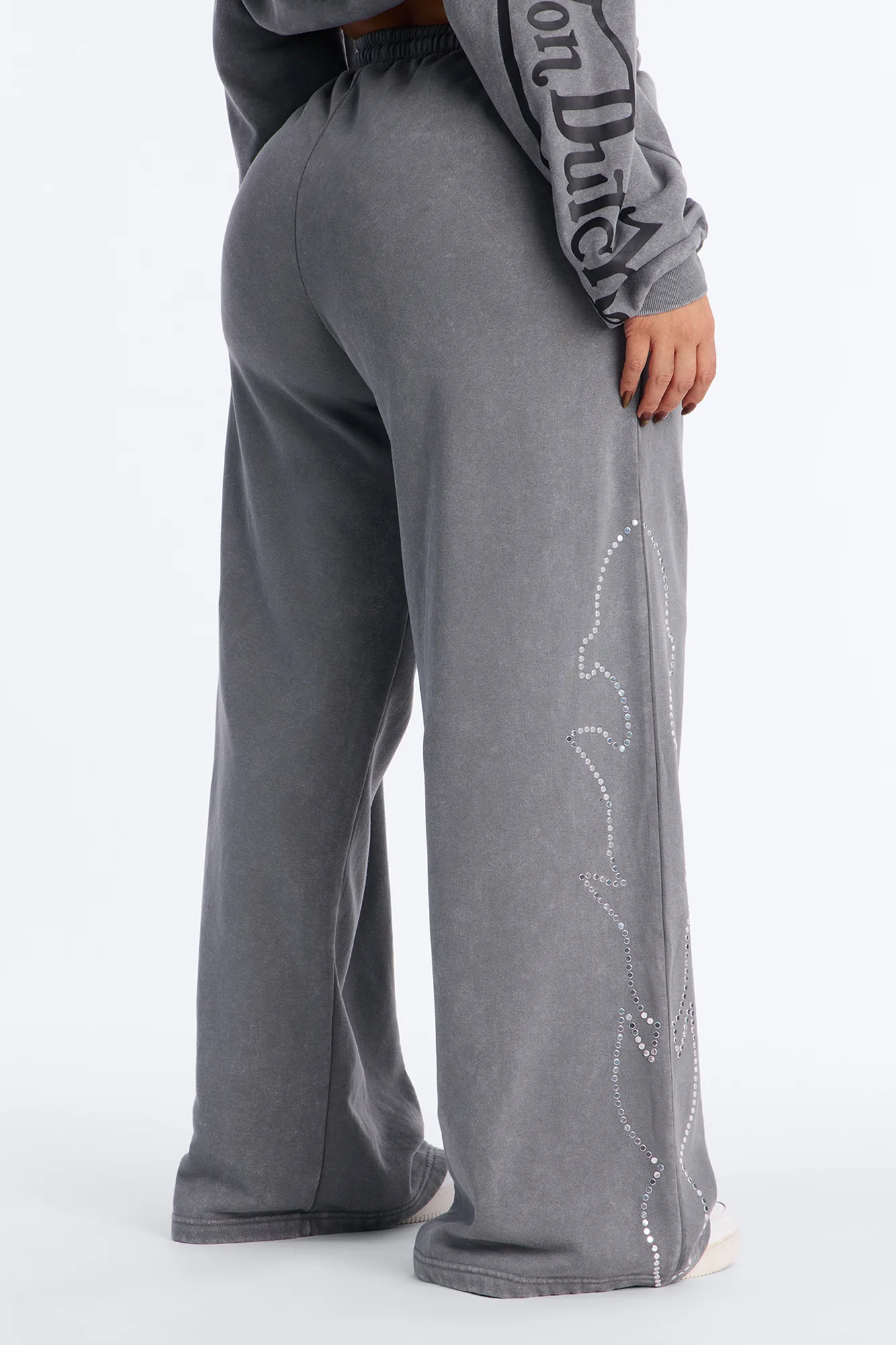 Von Dutch Washed Fleece Pants - Black Wash - Image 8