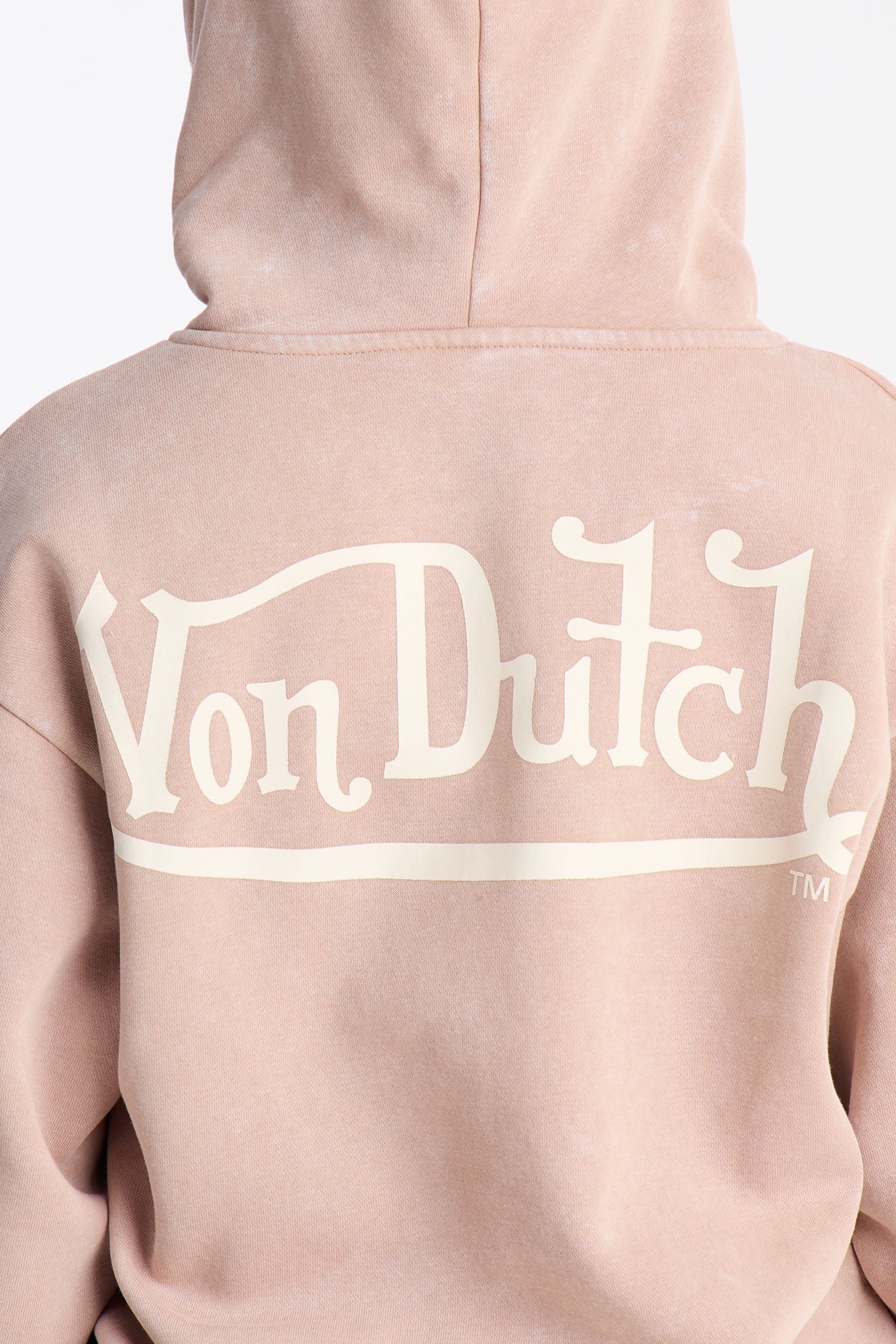 Von Dutch Washed Zip Up Sweatshirt - Taupe - Image 4