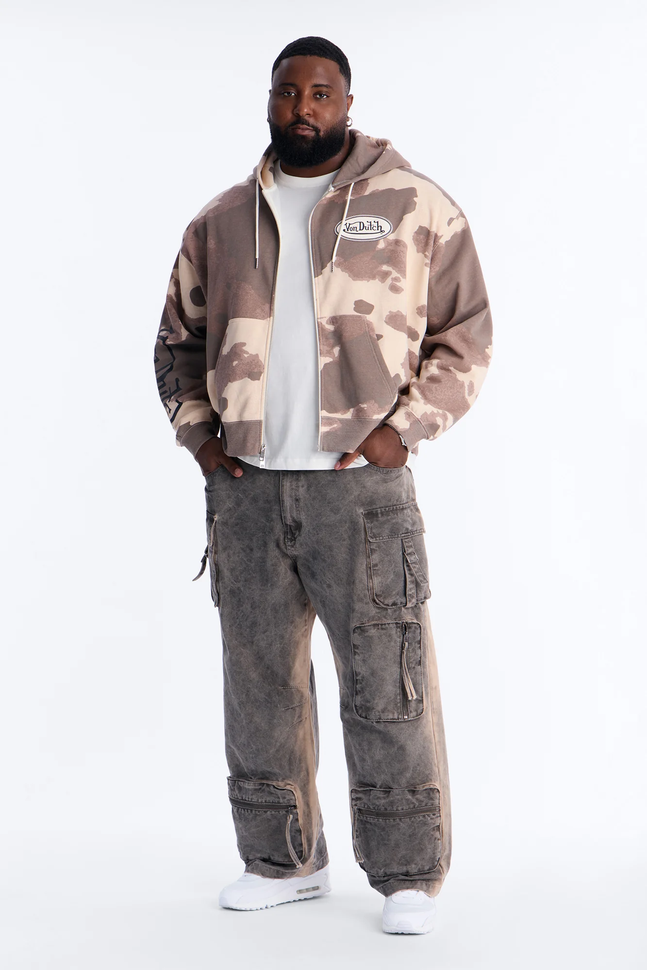 Von Dutch Western Cow Hide Zip Up Hoodie - Brown - Image 7