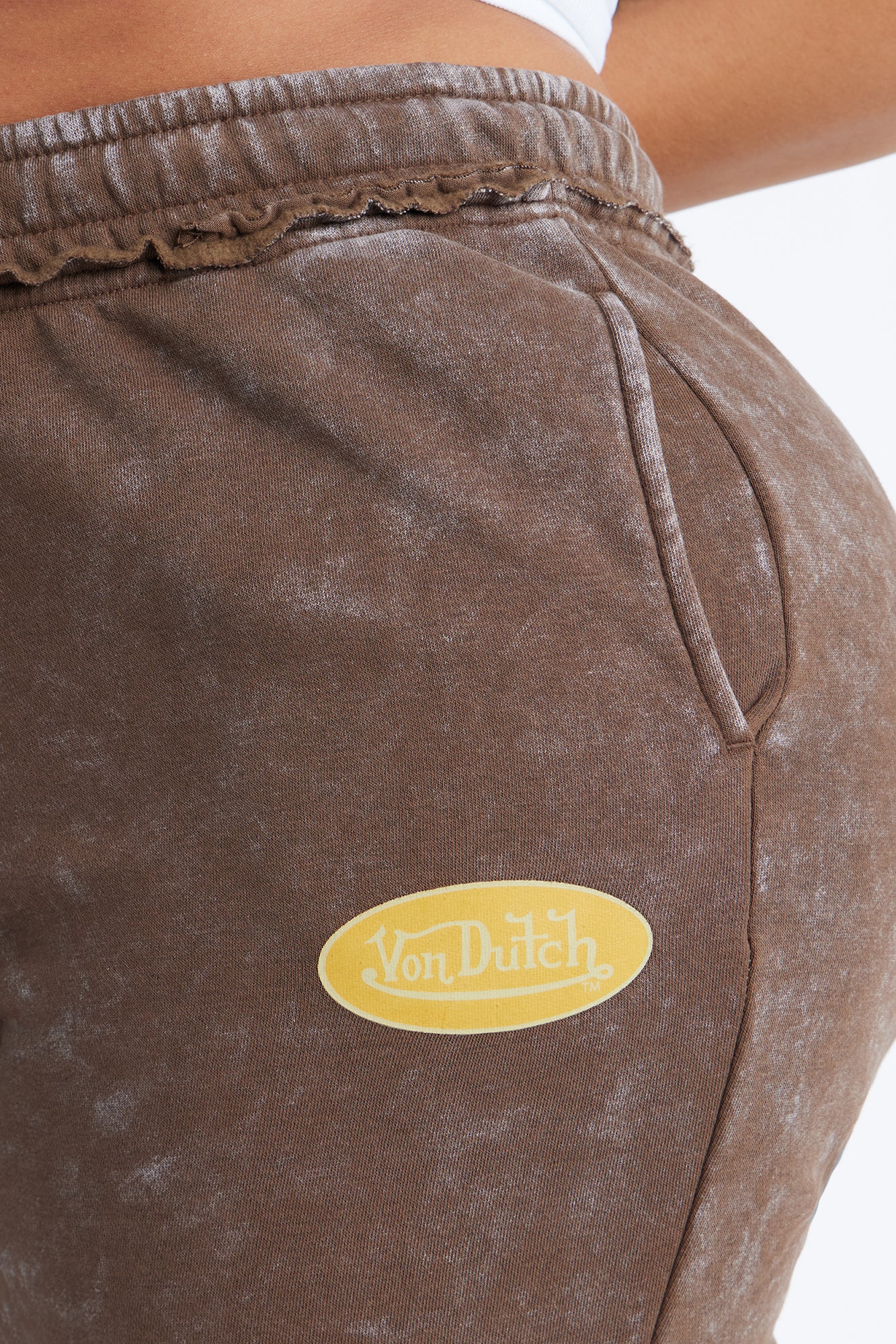 Von Dutch Western Gal Washed Flare Pants - Brown - Image 7