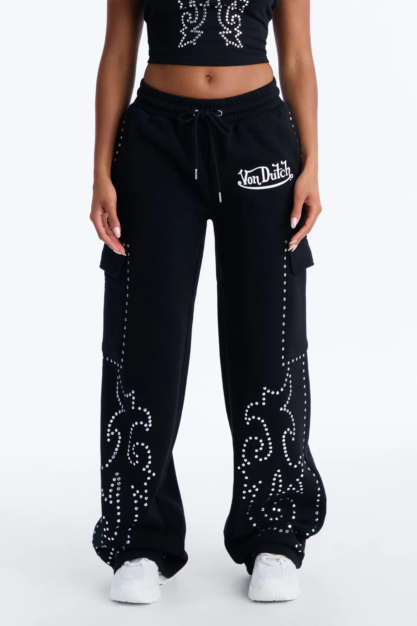 Von Dutch Western Wide Leg Pant - Black - Image 2
