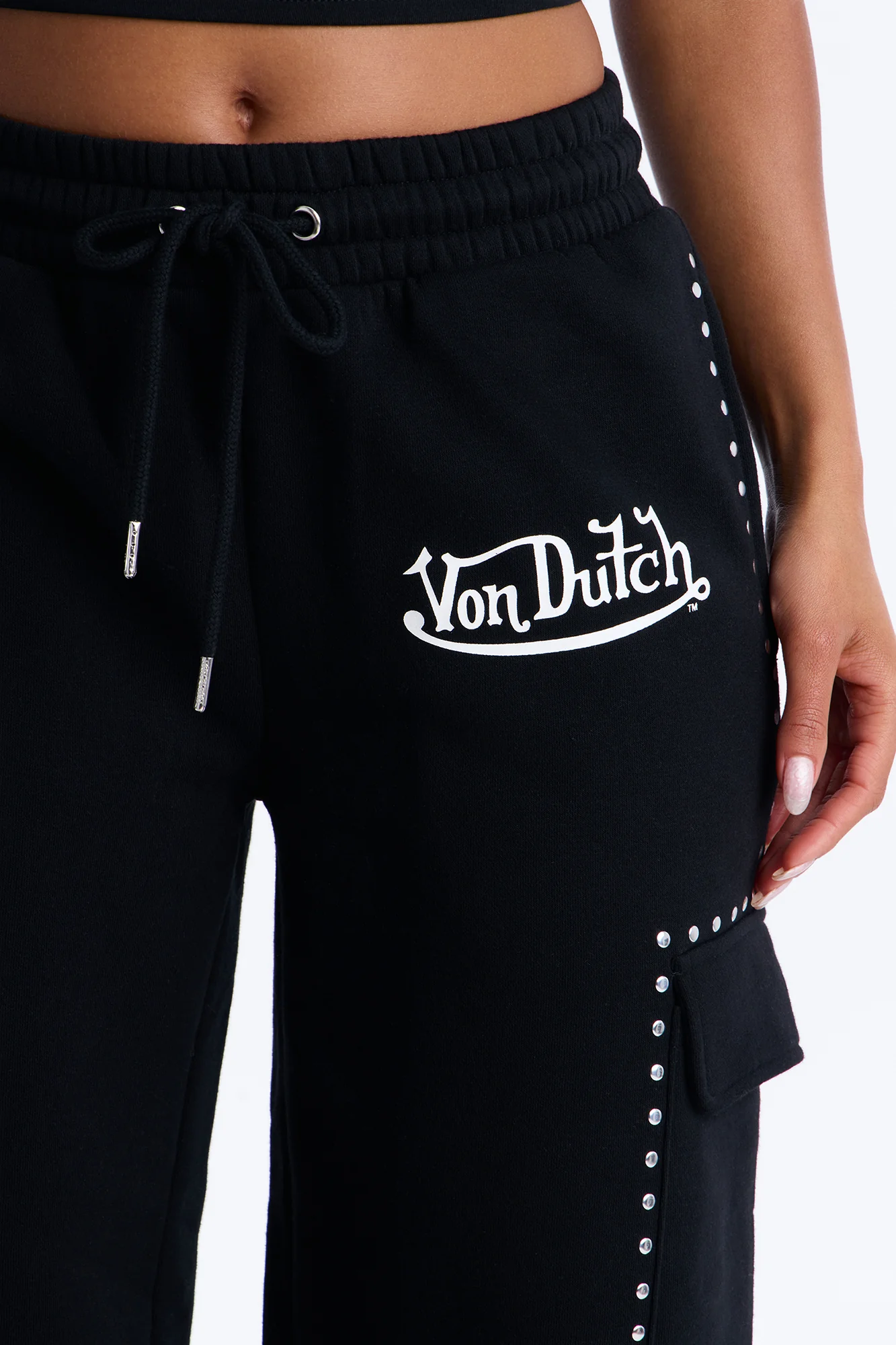 Von Dutch Western Wide Leg Pant - Black - Image 3