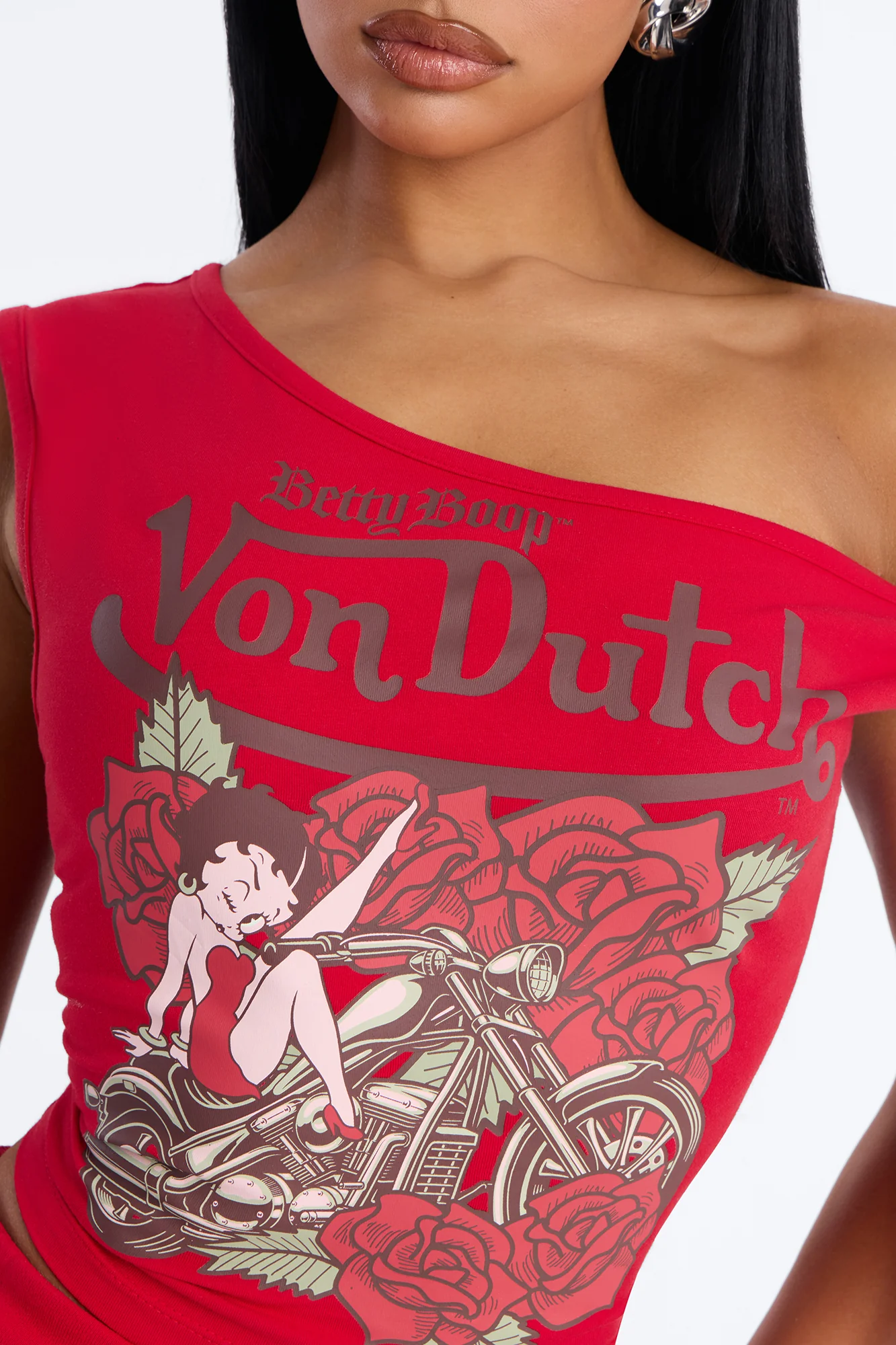 Von Dutch x Betty Boop Biker Babe Tank Top - Red - Image 3