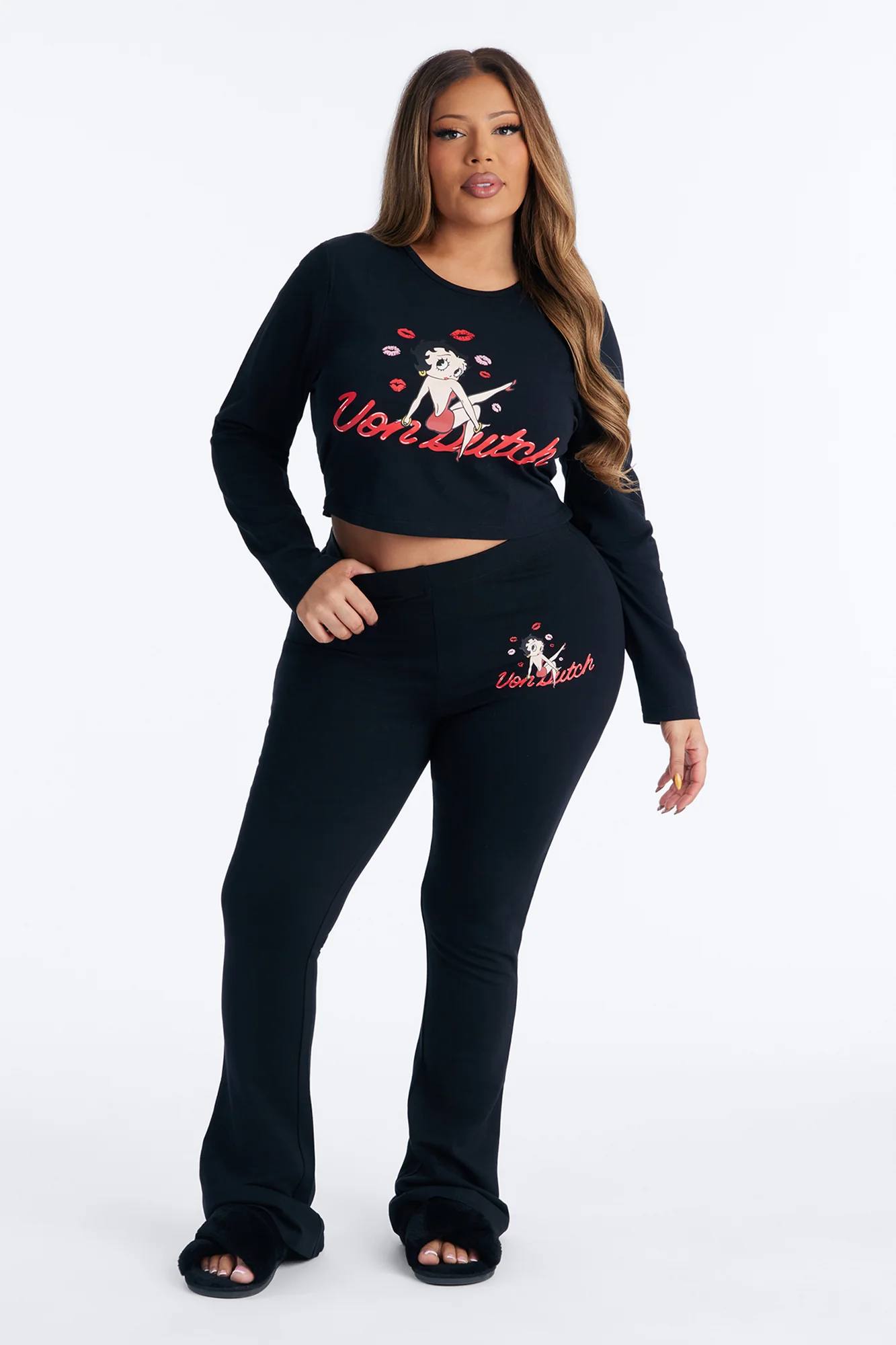 Von Dutch x Betty Boop Love Bite Flared Leggings - Black - Image 6