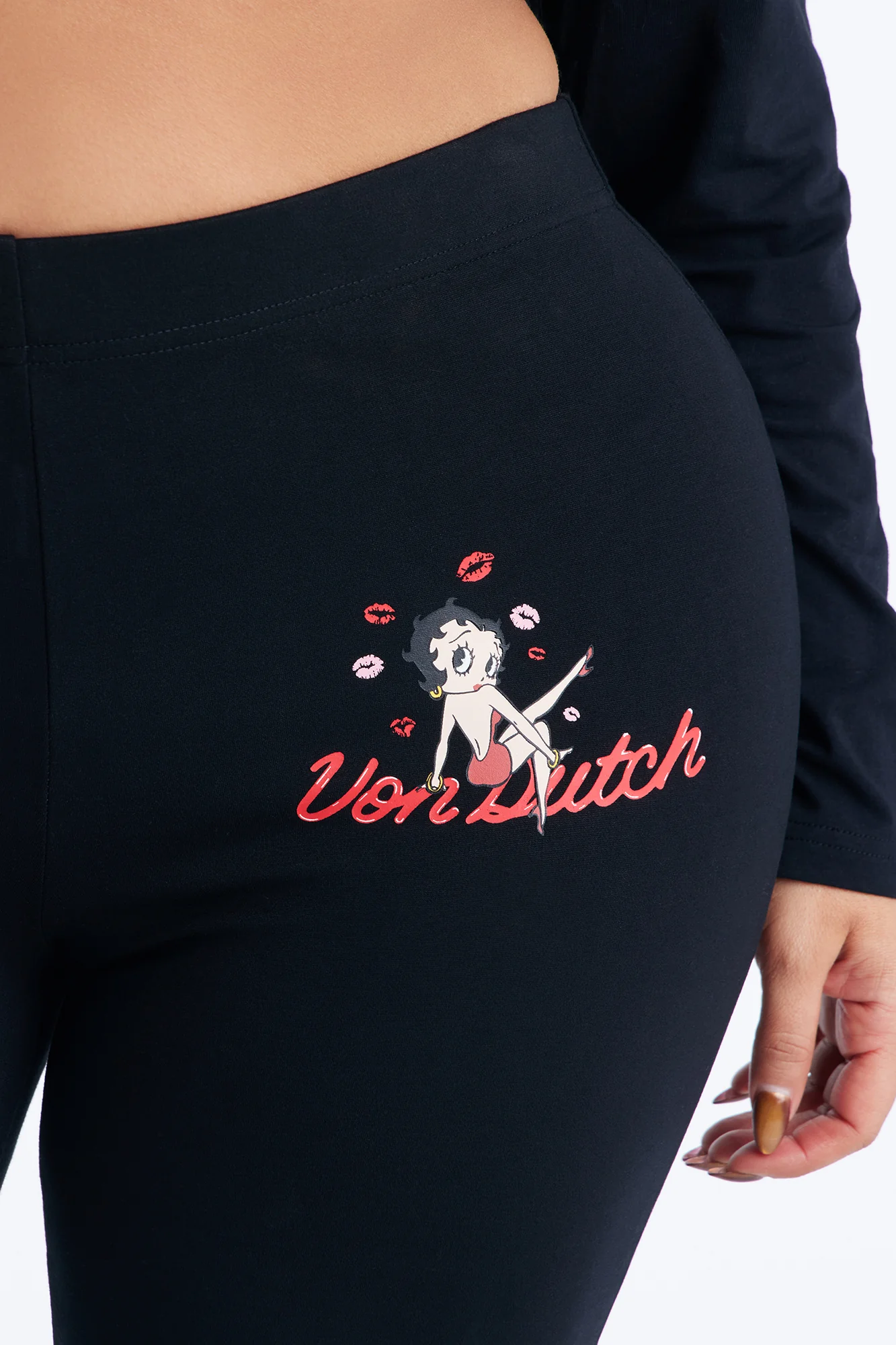 Von Dutch x Betty Boop Love Bite Flared Leggings - Black - Image 8