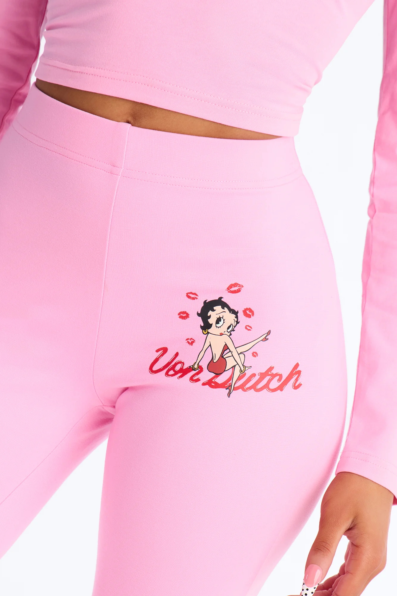 Von Dutch x Betty Boop Love Bite Flared Leggings - Pink - Image 3
