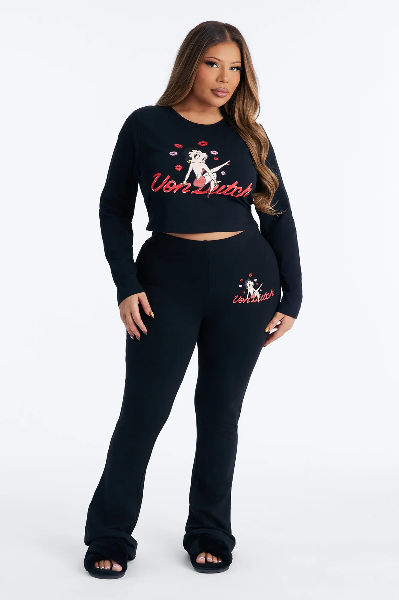 Von Dutch x Betty Boop Love Bite Long Sleeve Baby Tee - Black - Image 6