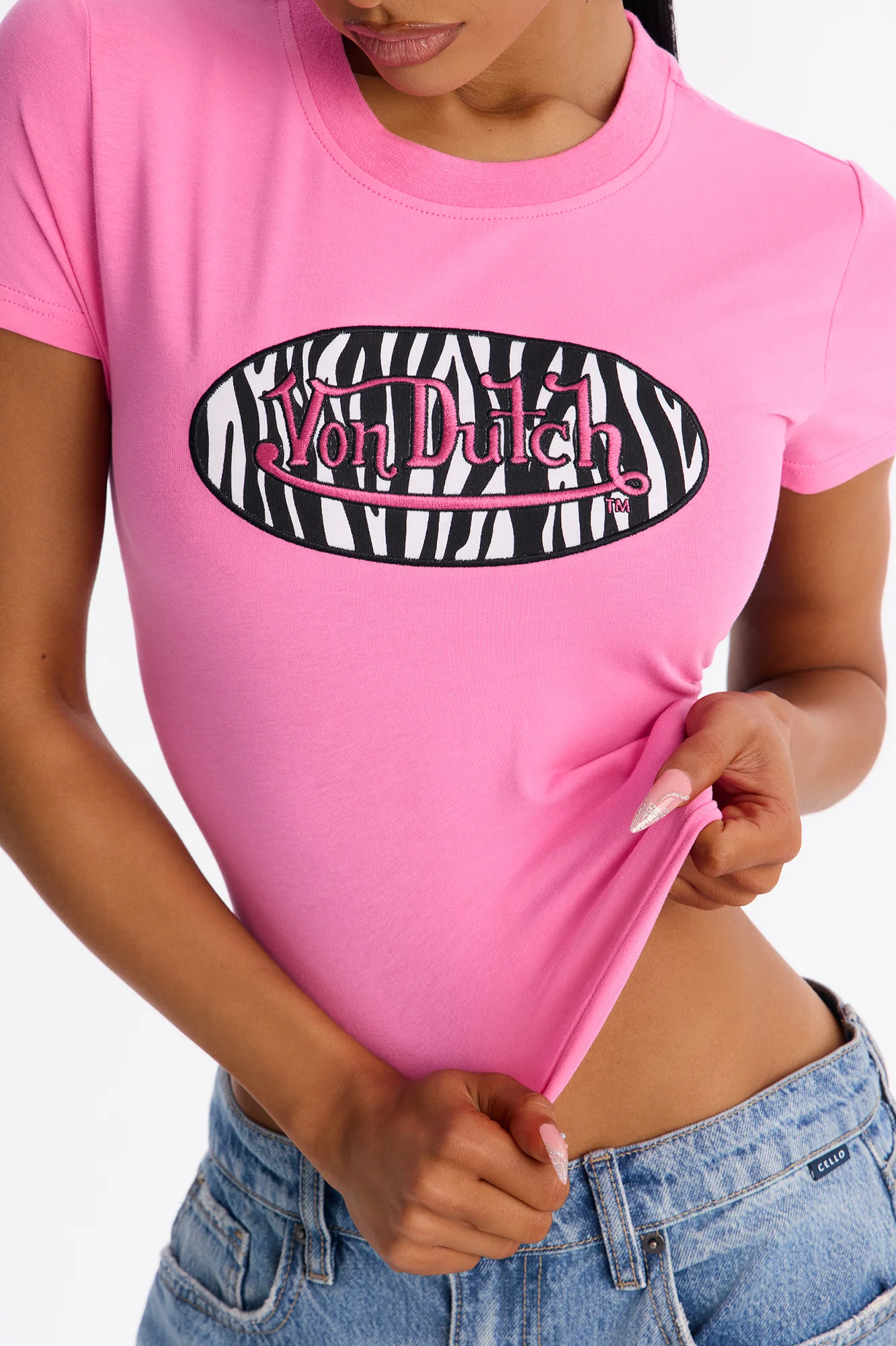 Von Dutch Zebra Baby Tee - Hot Pink - Image 3