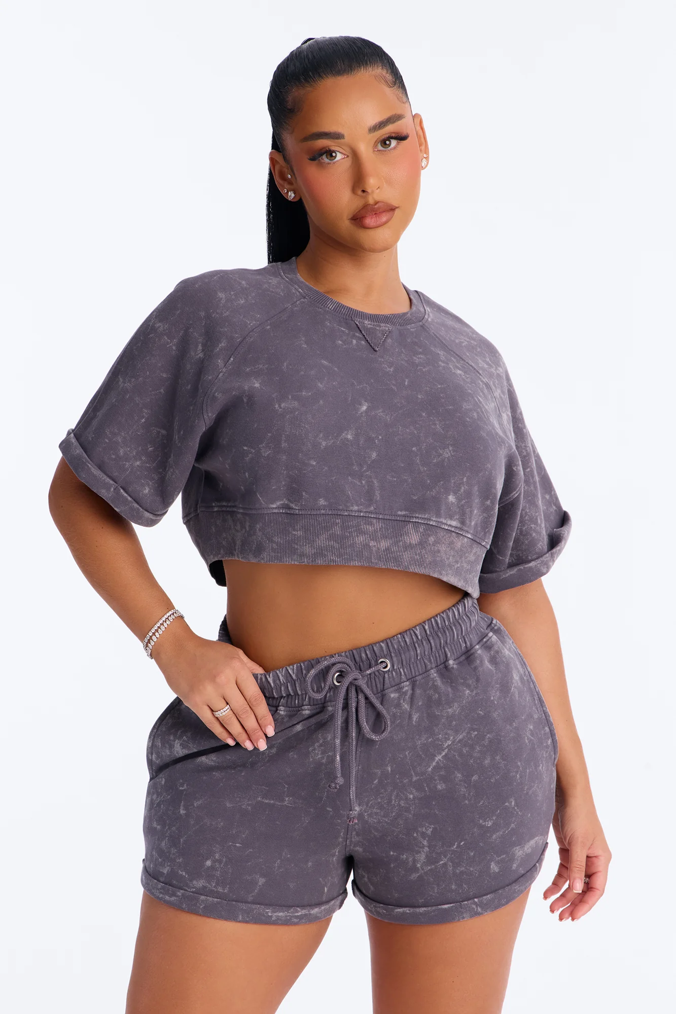 Wait For It Washed Top - Charcoal