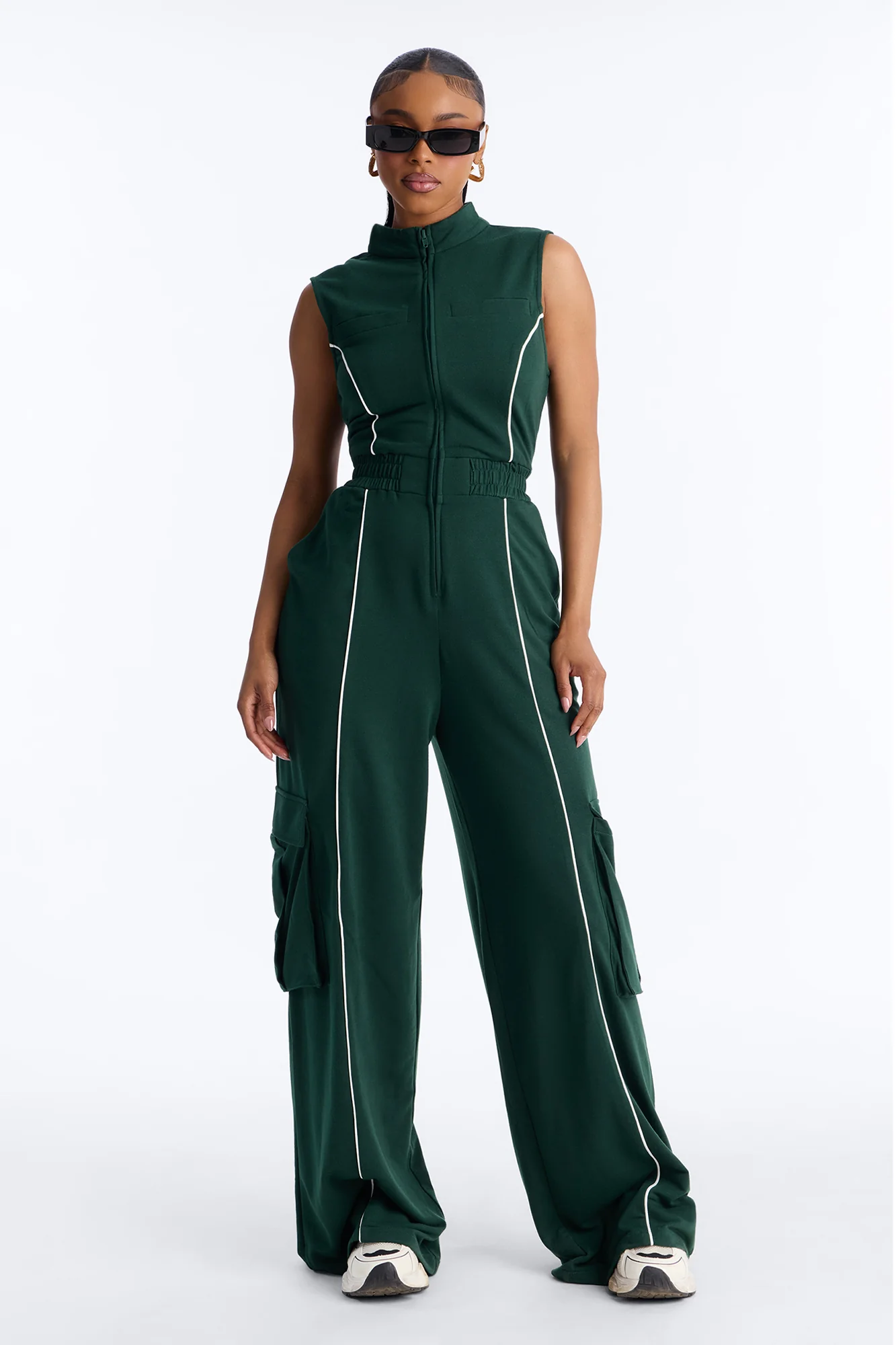 Walk And Talk Wide Leg Jumpsuit - Green
