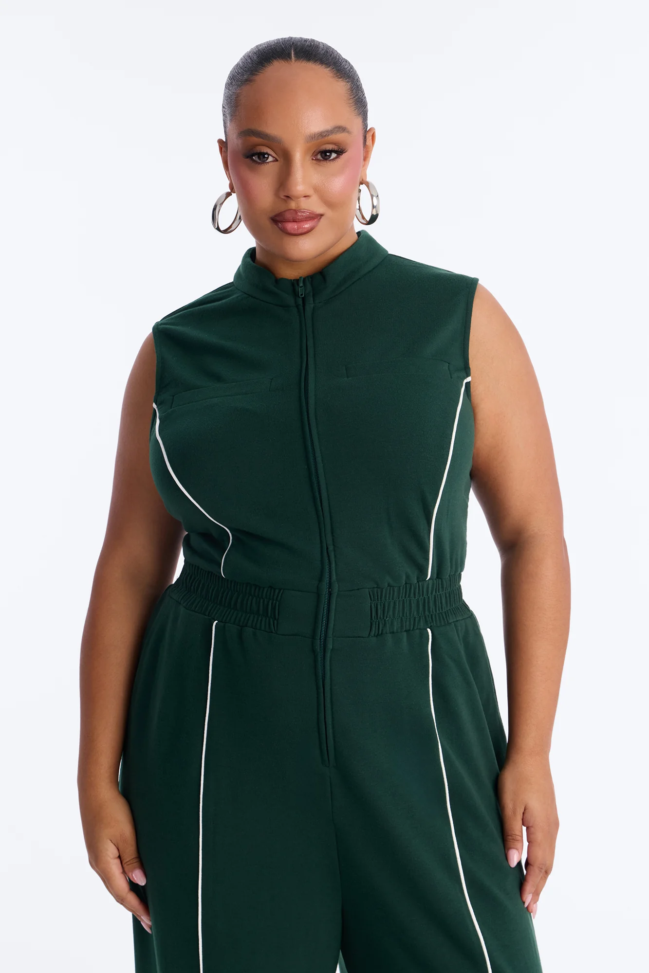 Walk And Talk Wide Leg Jumpsuit - Green - Image 6