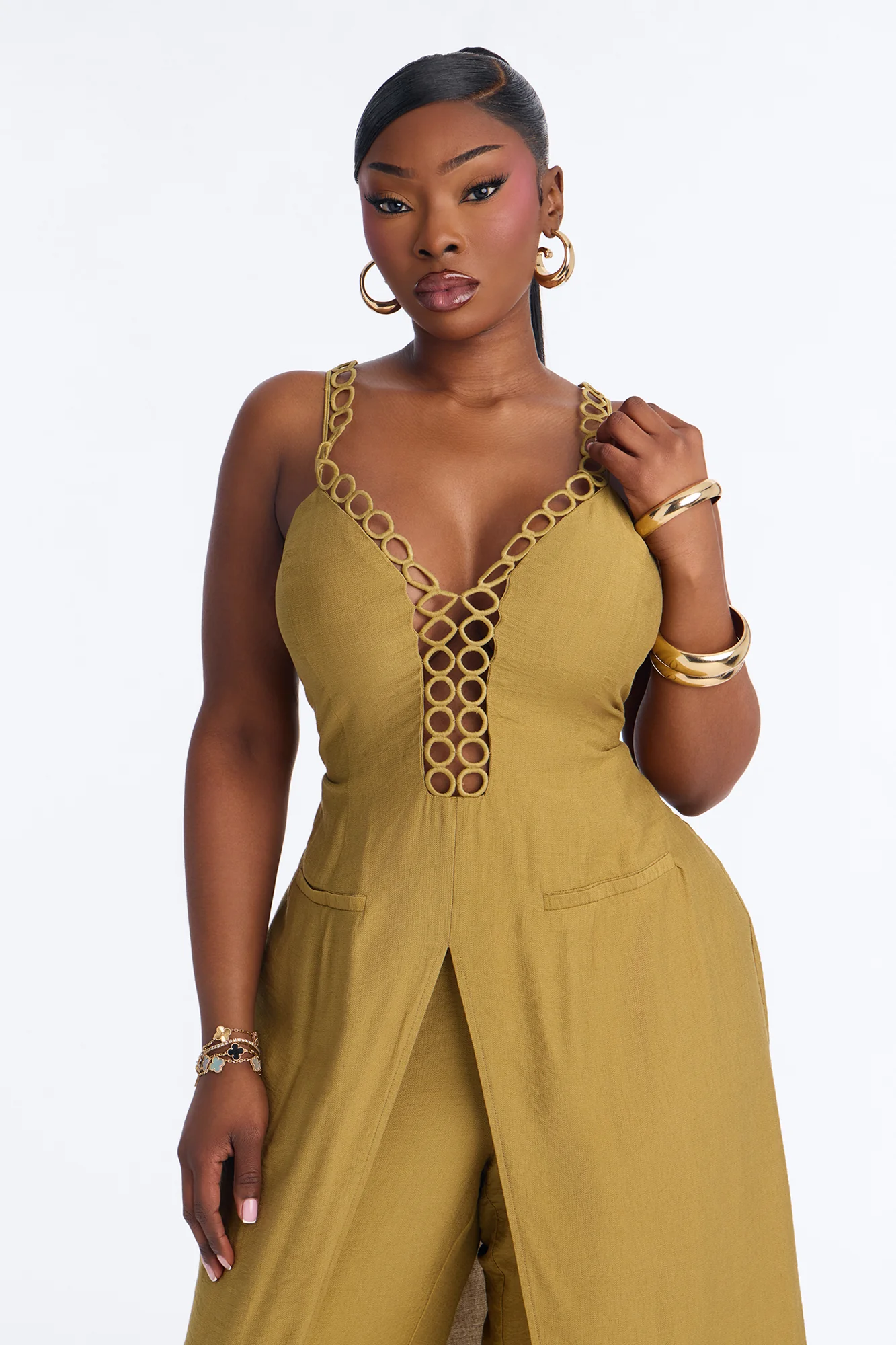 Wander State Linen Pant Set - Olive - Image 2
